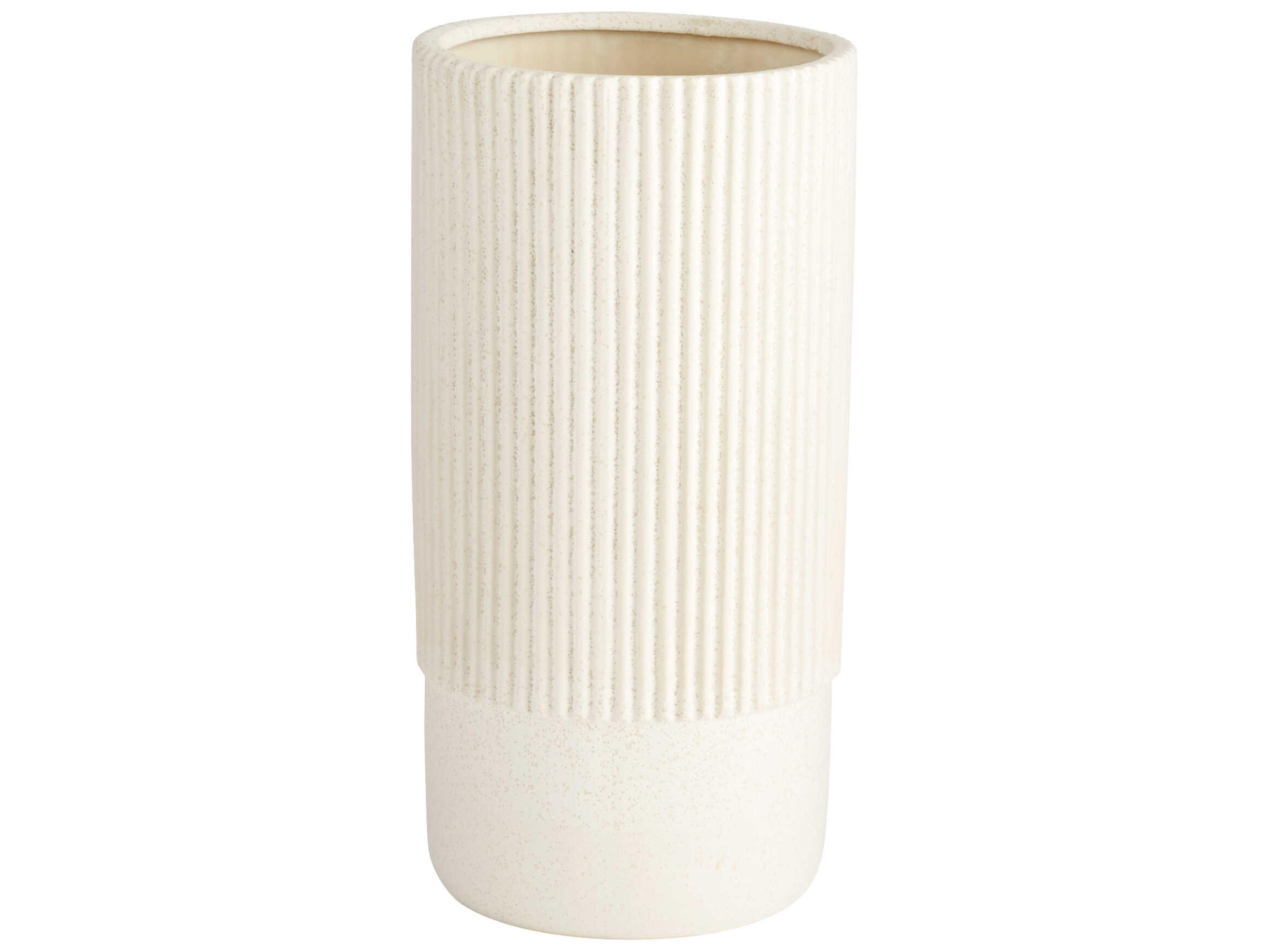Harmonica White 15" High Vase
