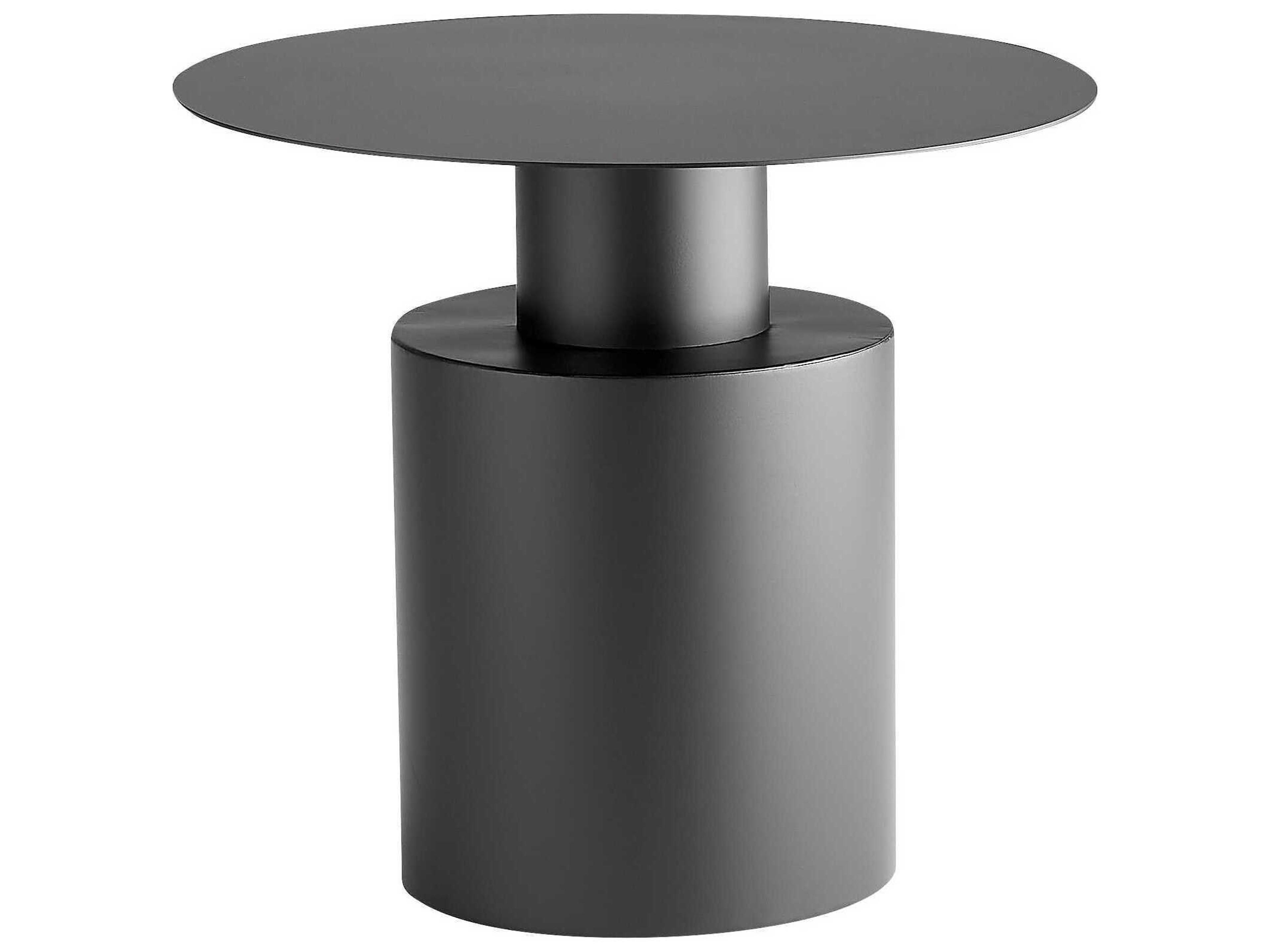 Round Metal Graphite End Table