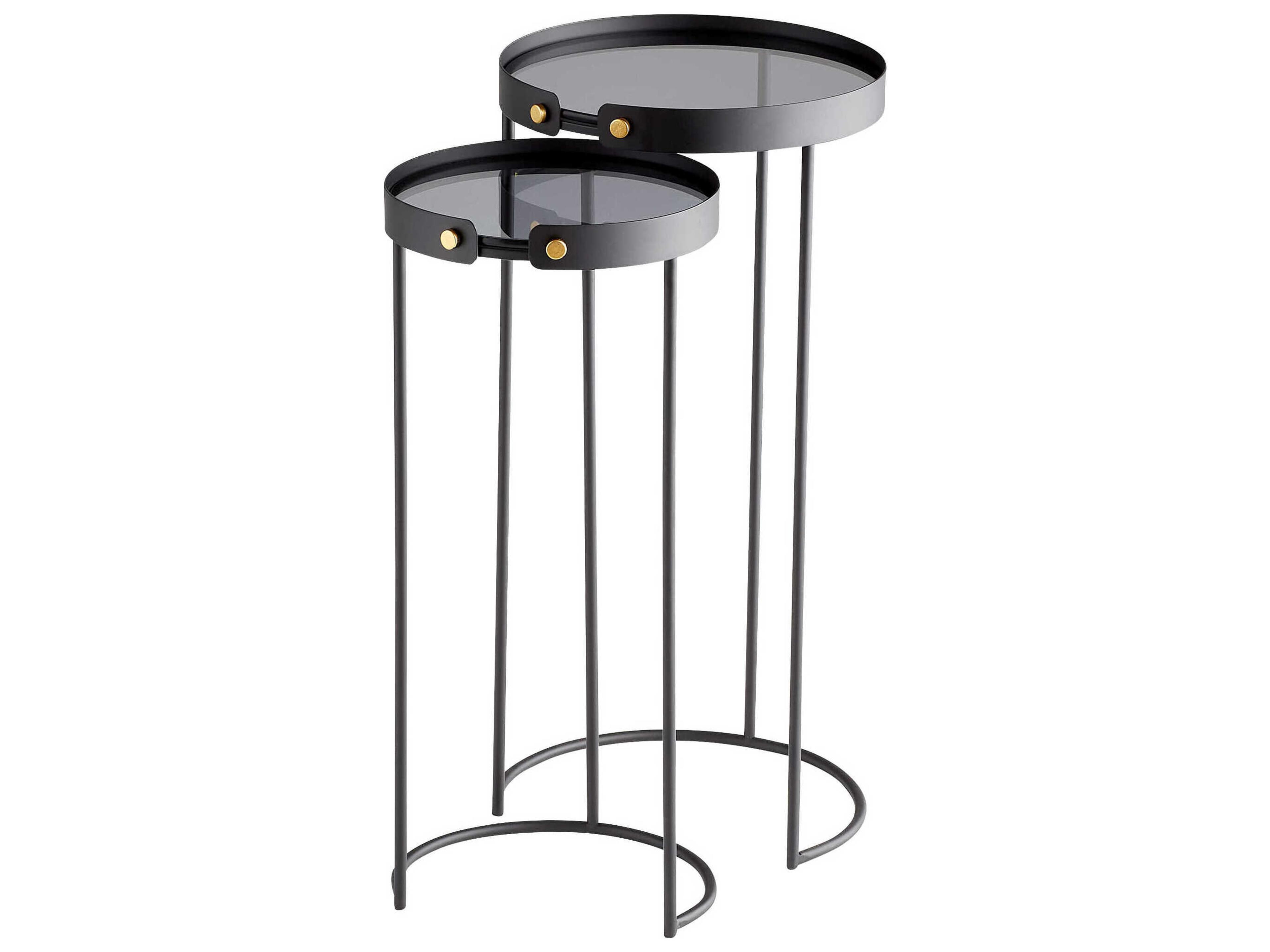 Cyan Design Round Glass Graphite End Table