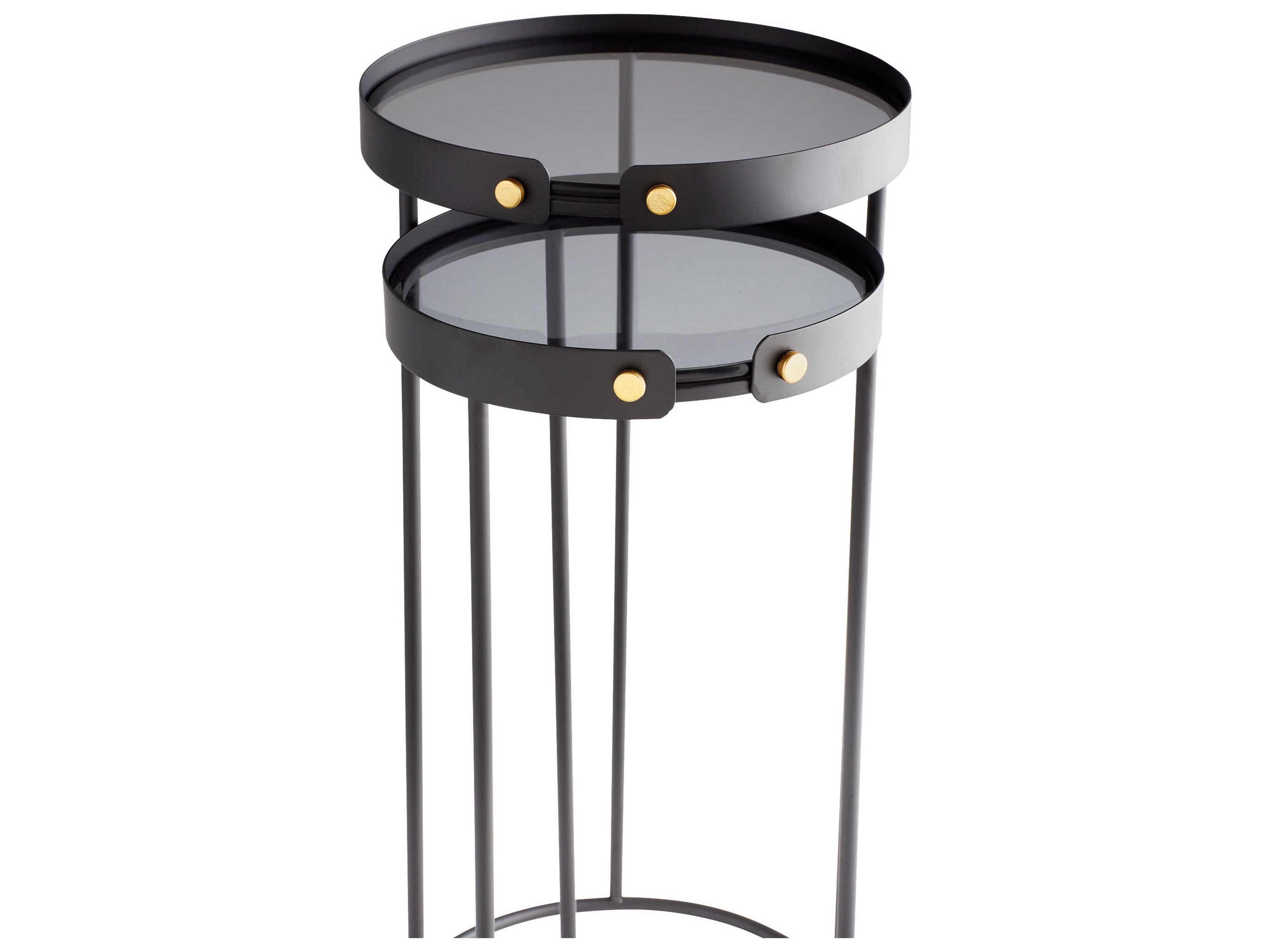 Cyan Design Round Glass Graphite End Table