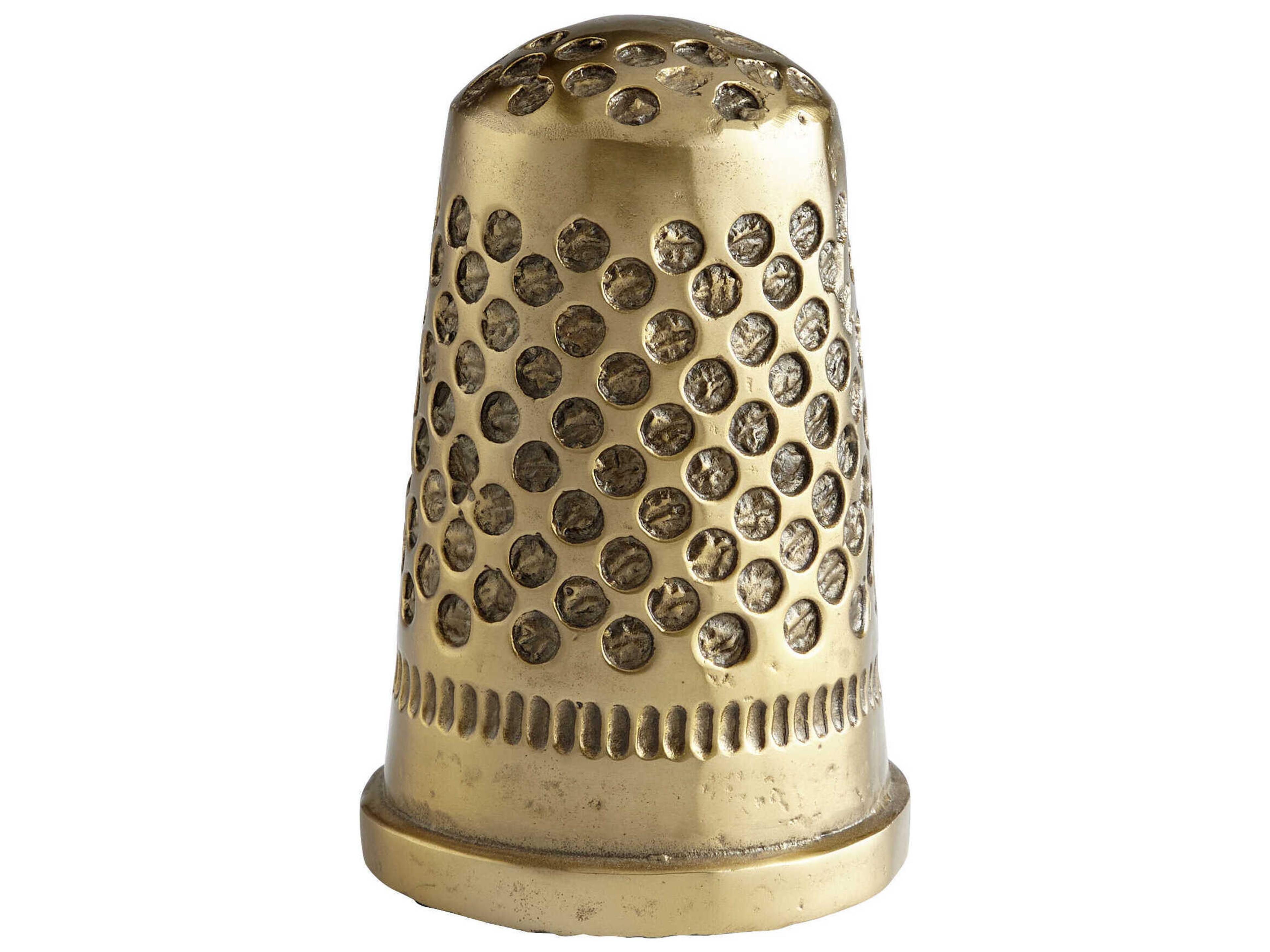 Cyan Design Sewing Thimble Aged Brass Token