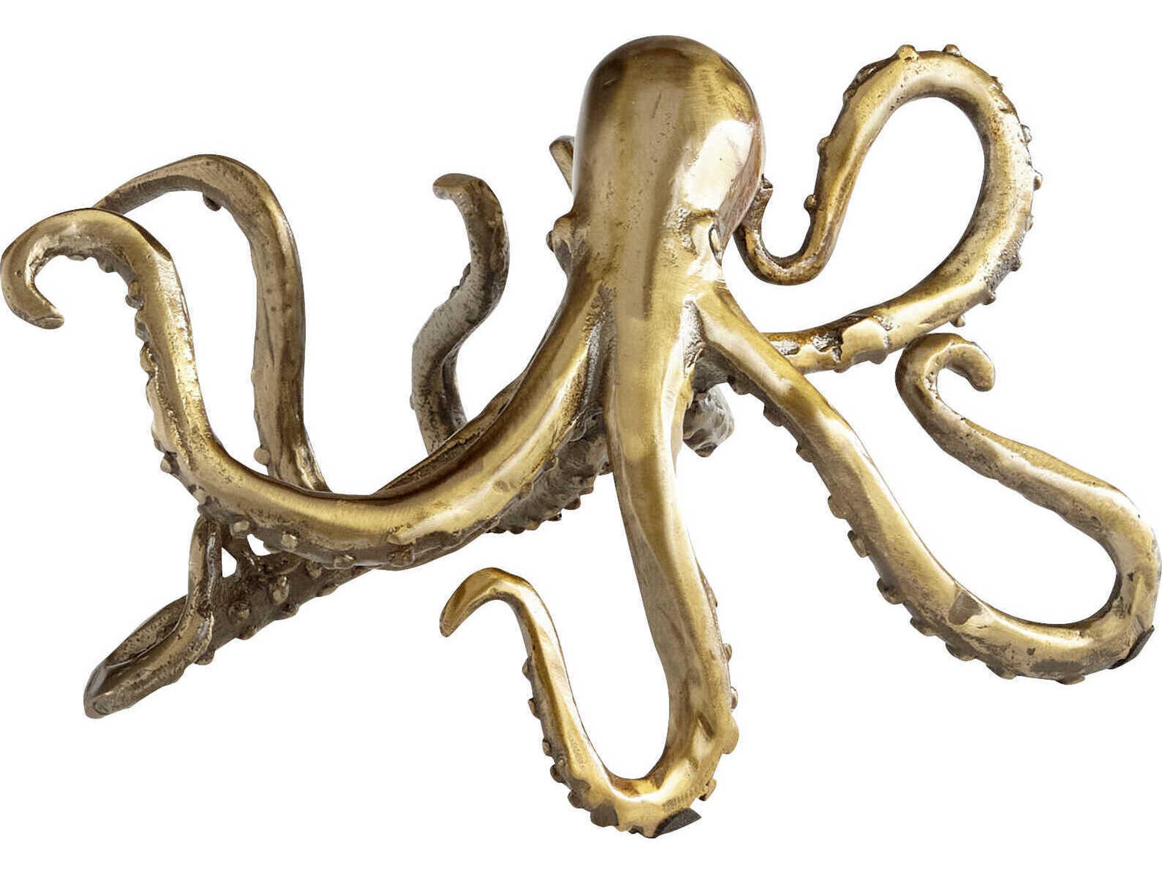 Octopus Aged Brass Sculpture