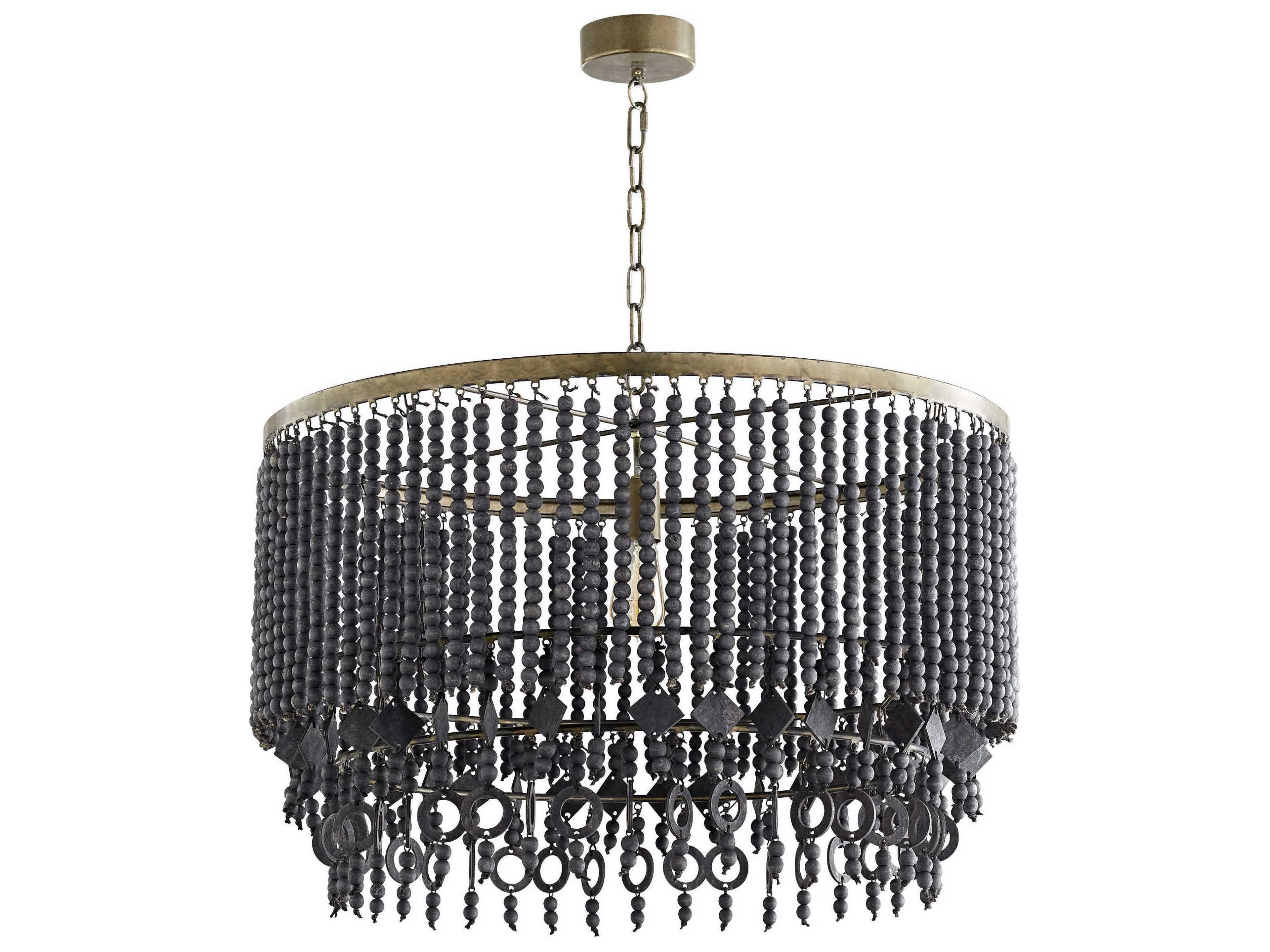 Estrella-III 1-Light Tinted Raw Iron Black Drum Pendant