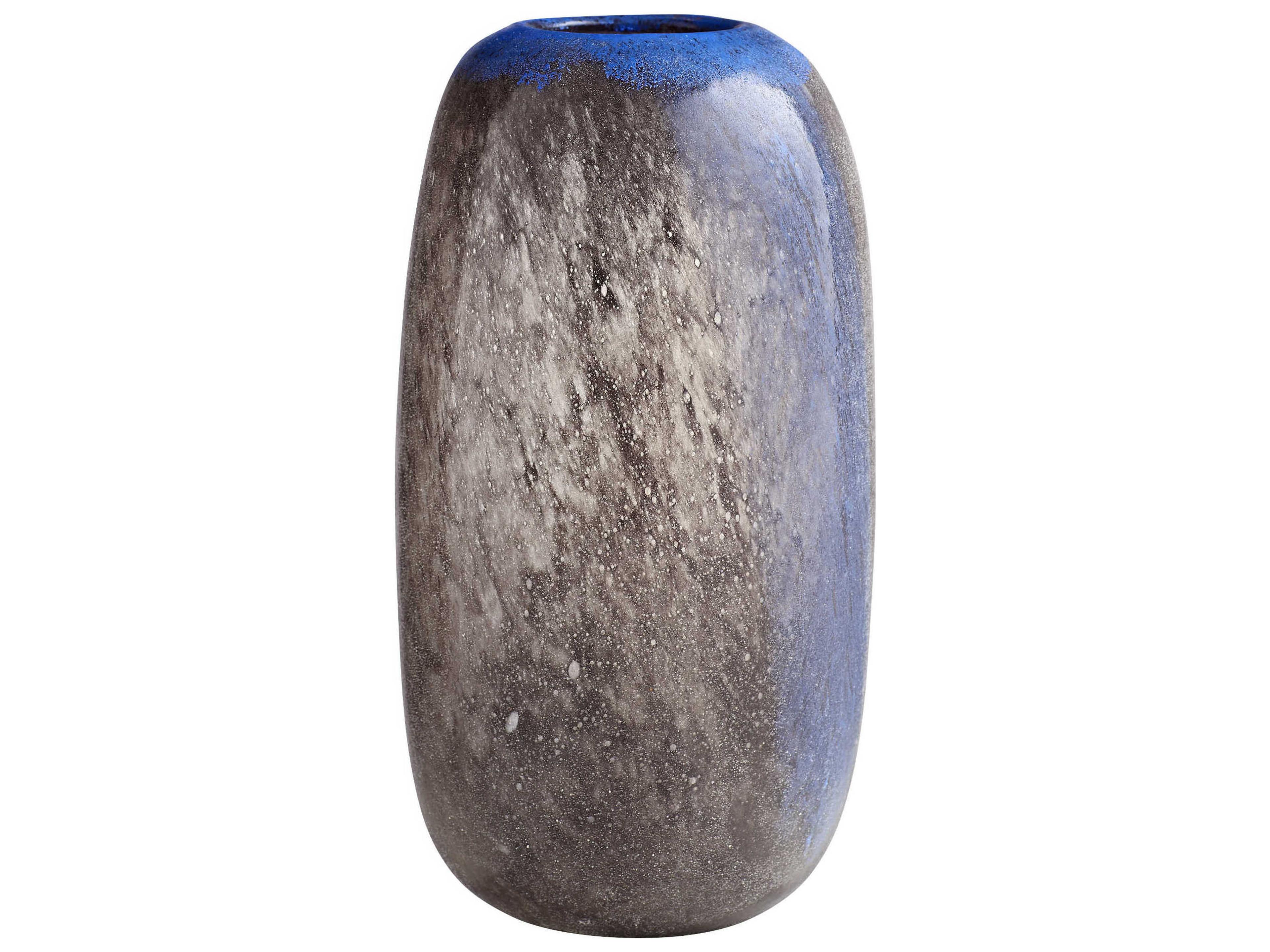 Bluesposion Black / Blue 10" High Vase