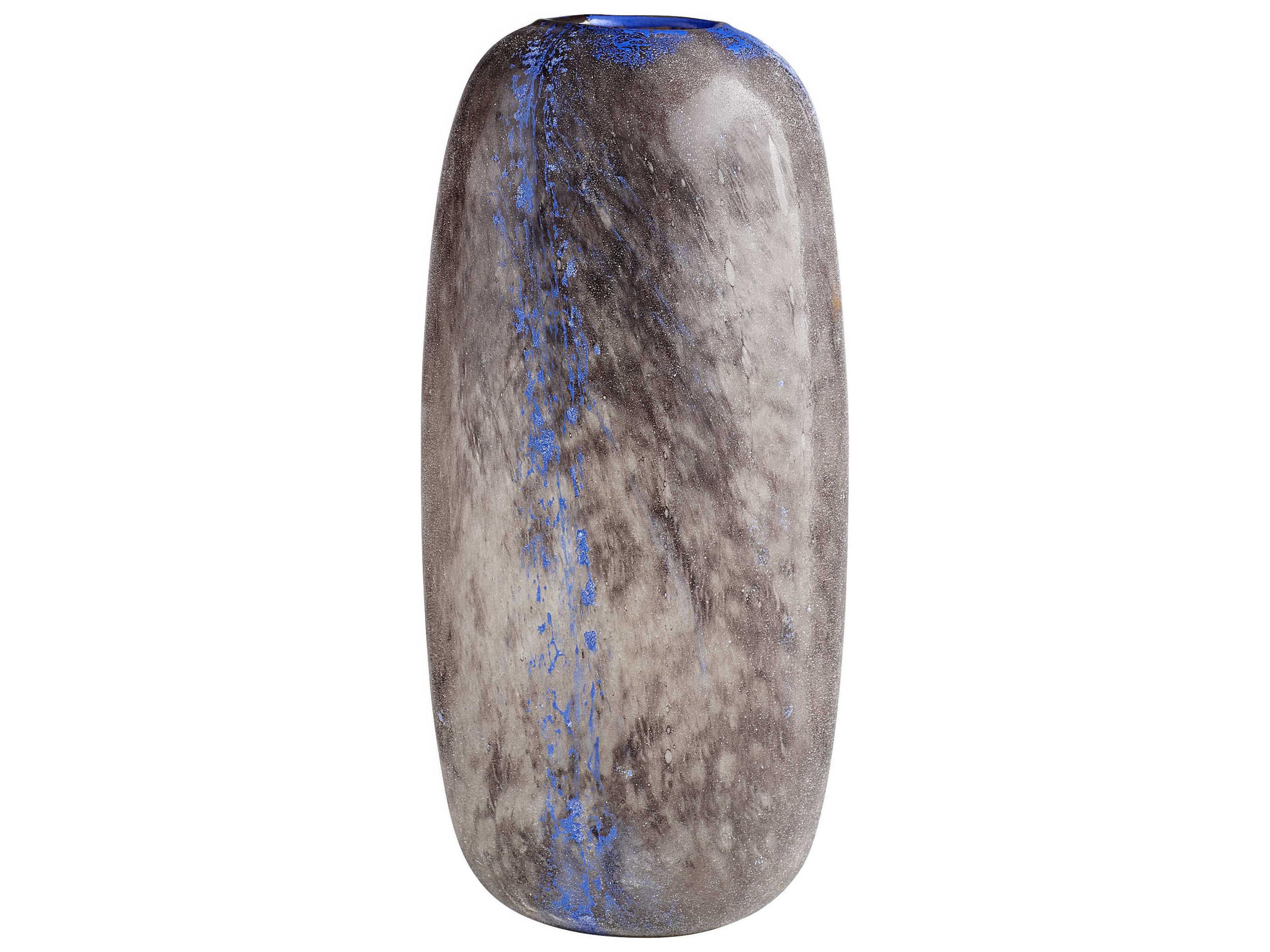 Bluesposion Black / Blue 12" High Vase