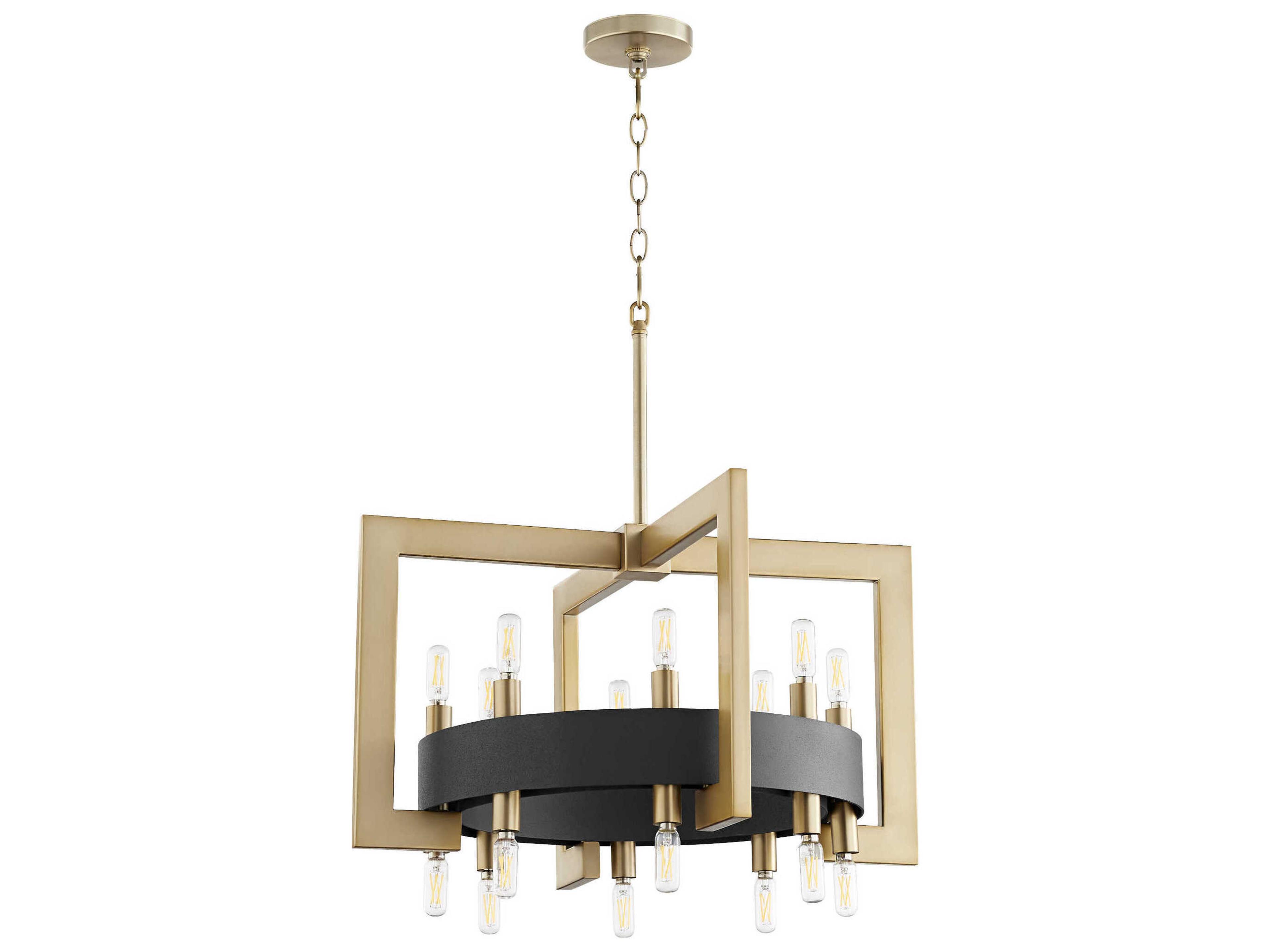 16-Light6-Light Noir Aged Brass Black Candelabra Chandelier