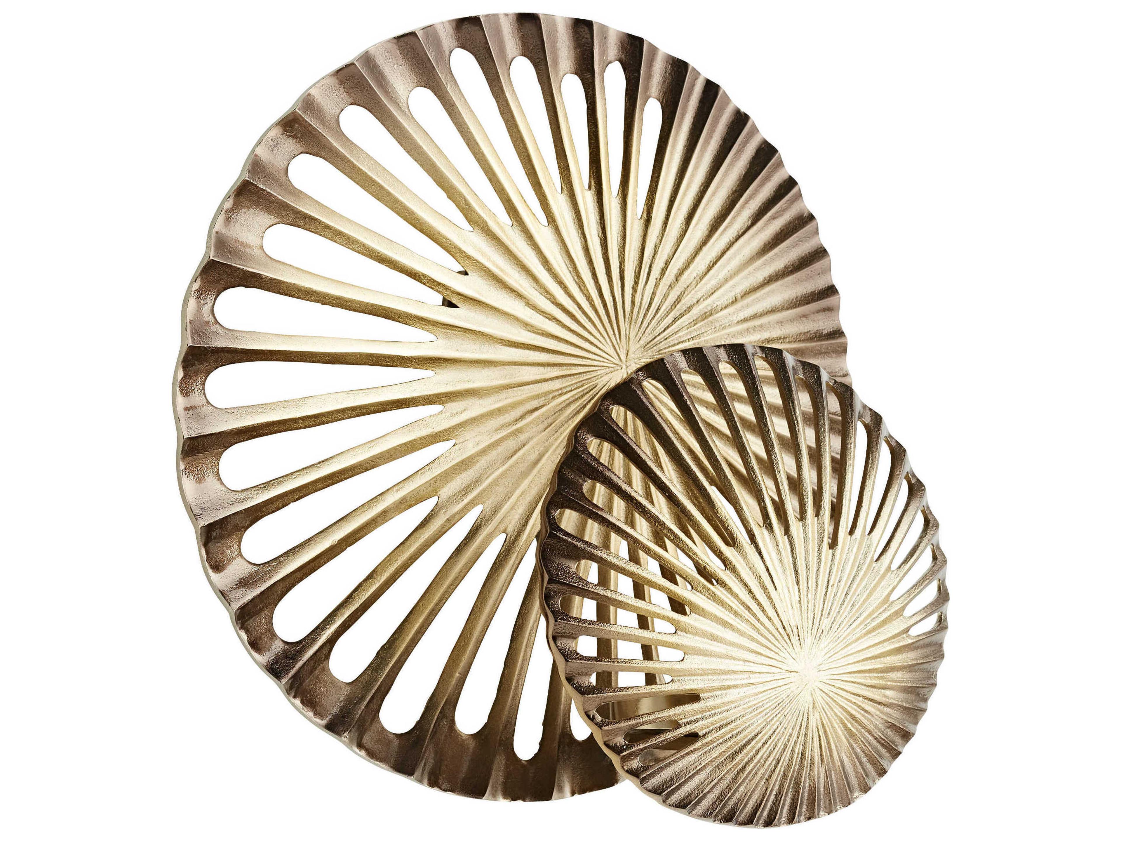 Spatial Antique Brass Metal Wall Art Set of 2