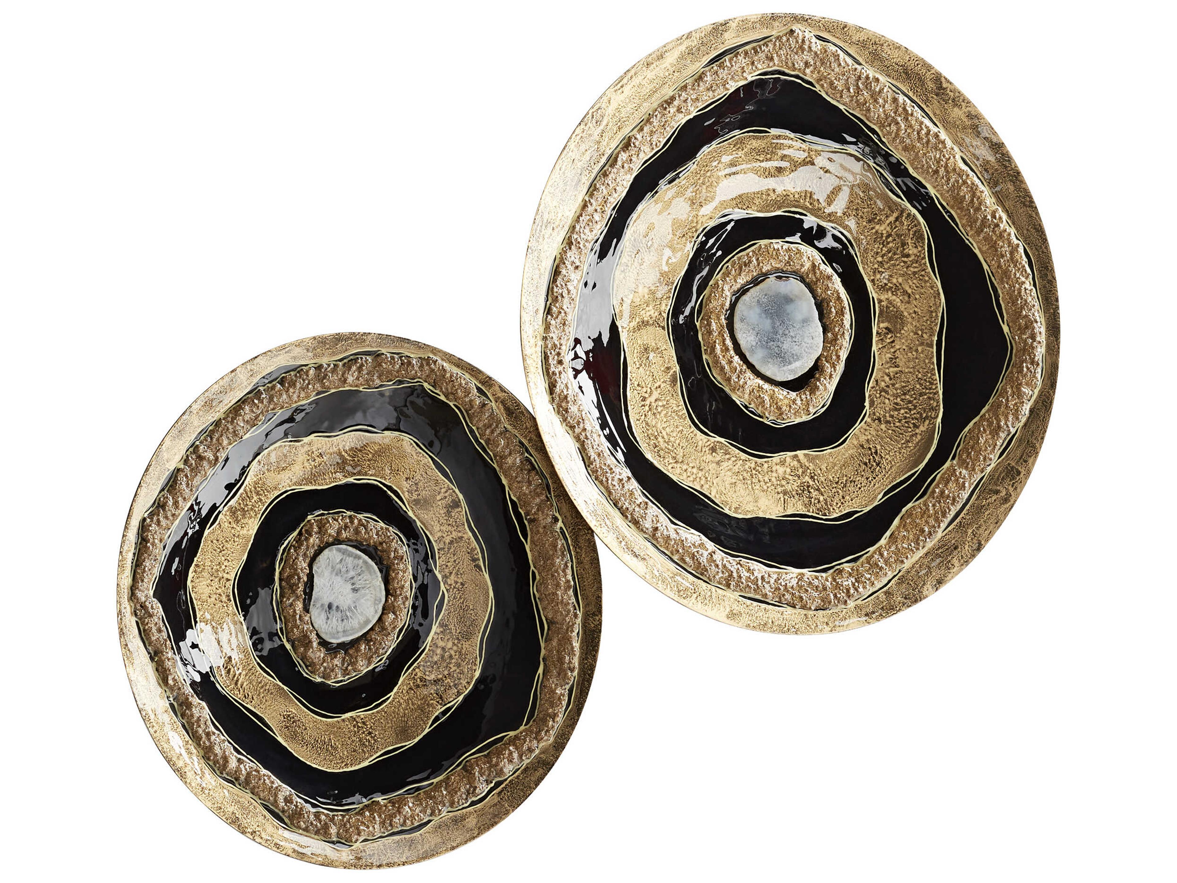 Cyan Design Skipping Rocks Gold / Black 16" Metal Wall Art