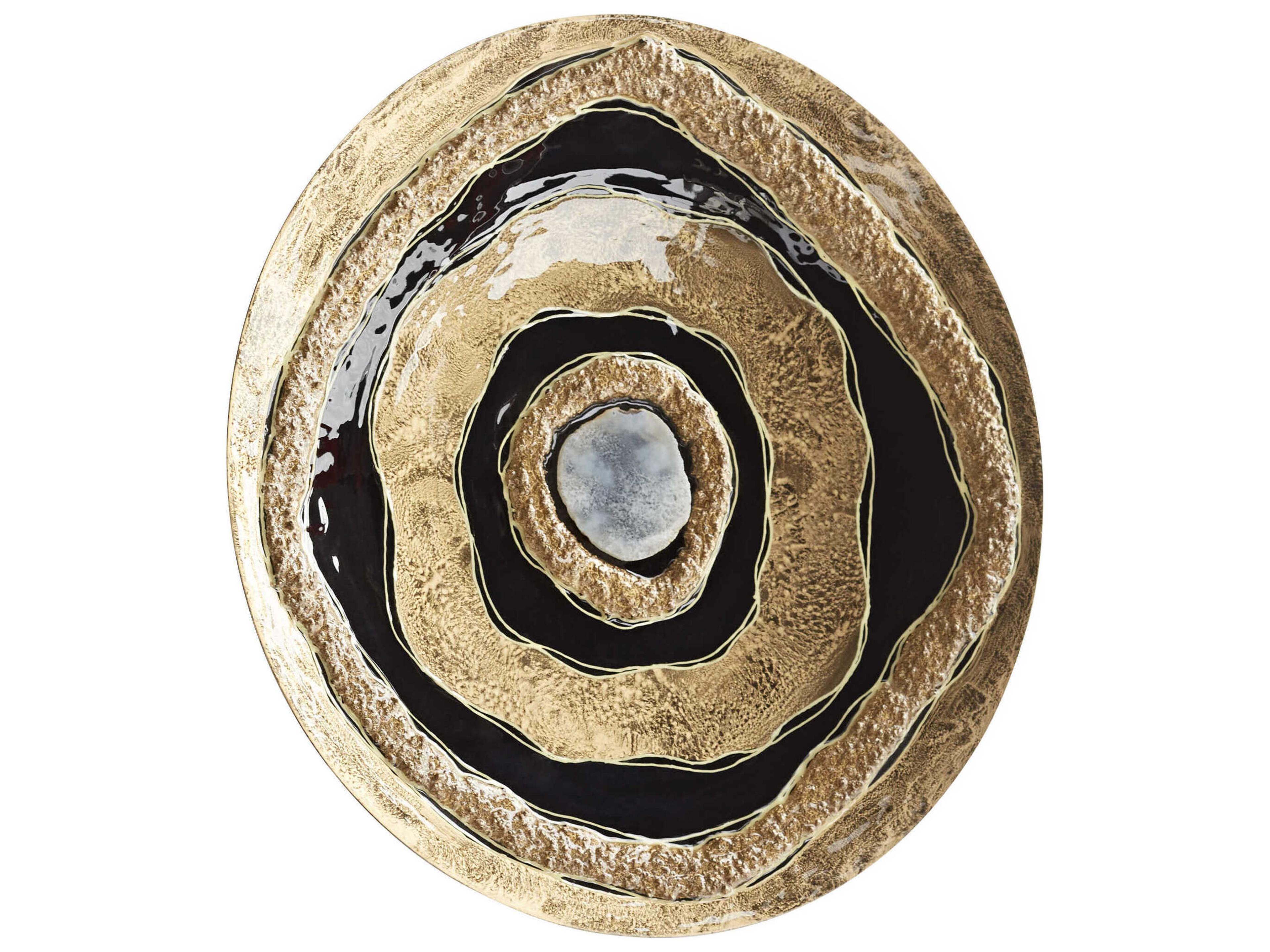 Skipping Rocks Gold / Black 24" Metal Wall Art