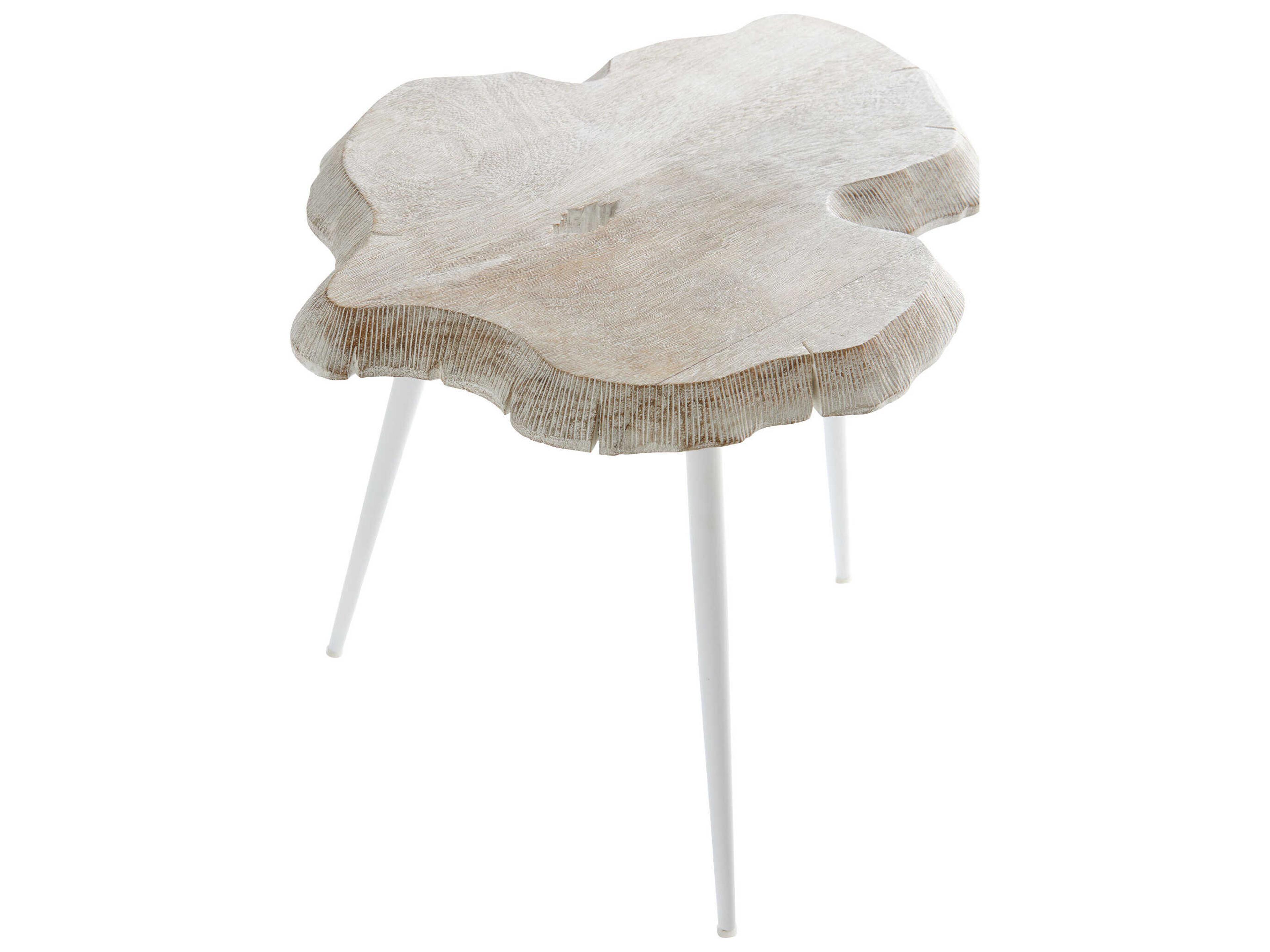 Cyan Design Wood Whitewash End Table