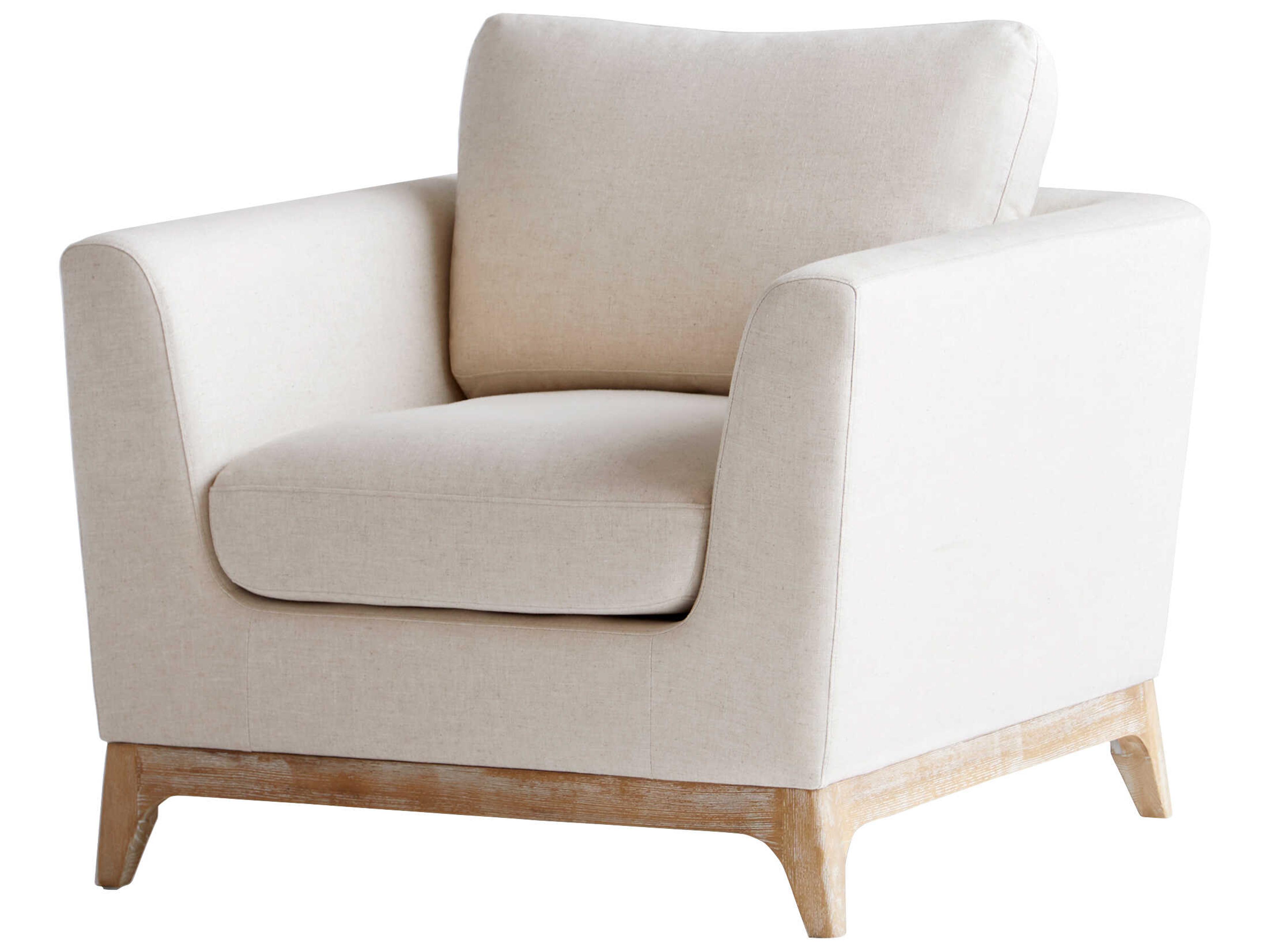 White Fabric Accent Chair