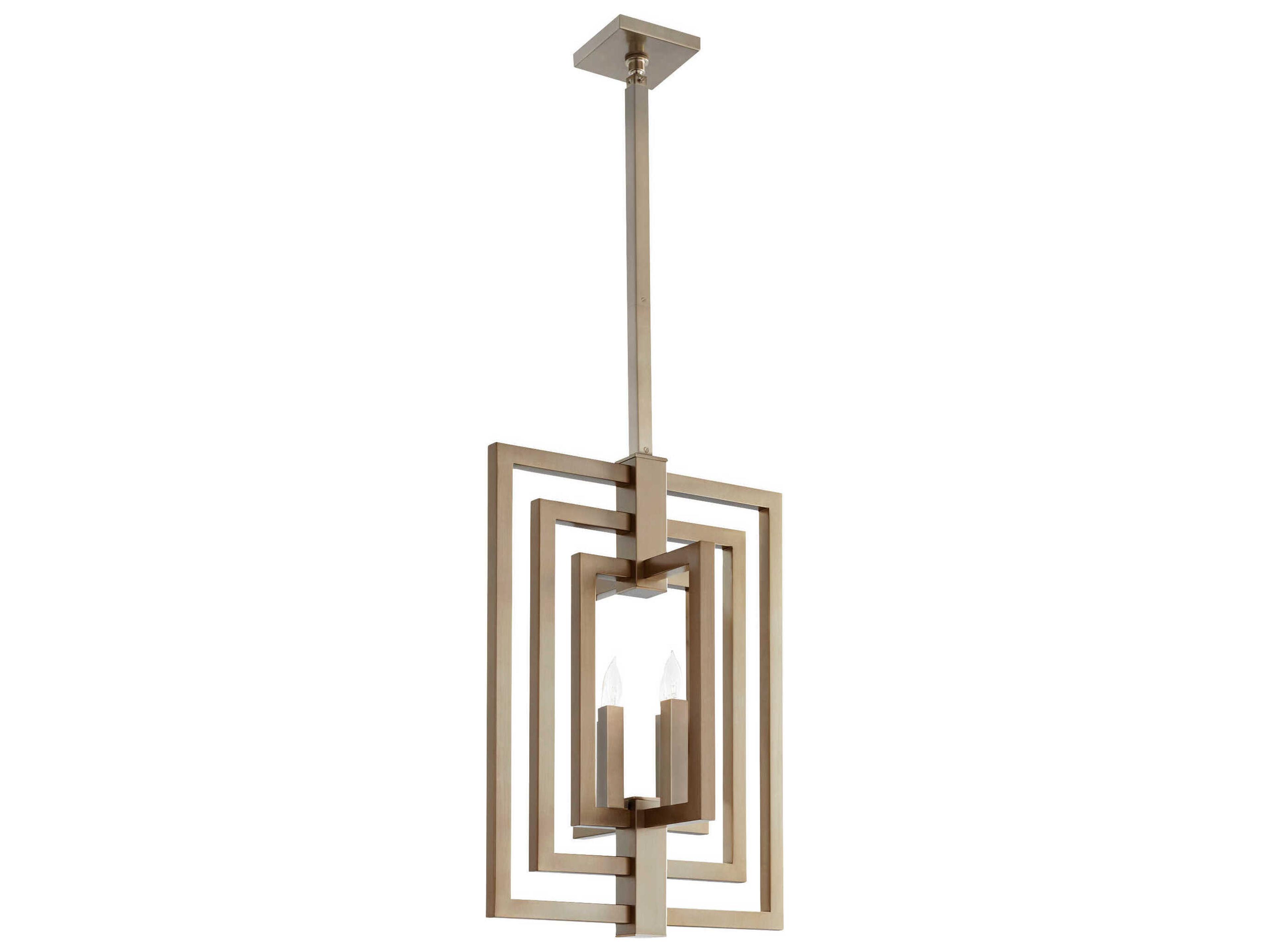 4-Light Dark Brass Geometric Pendant
