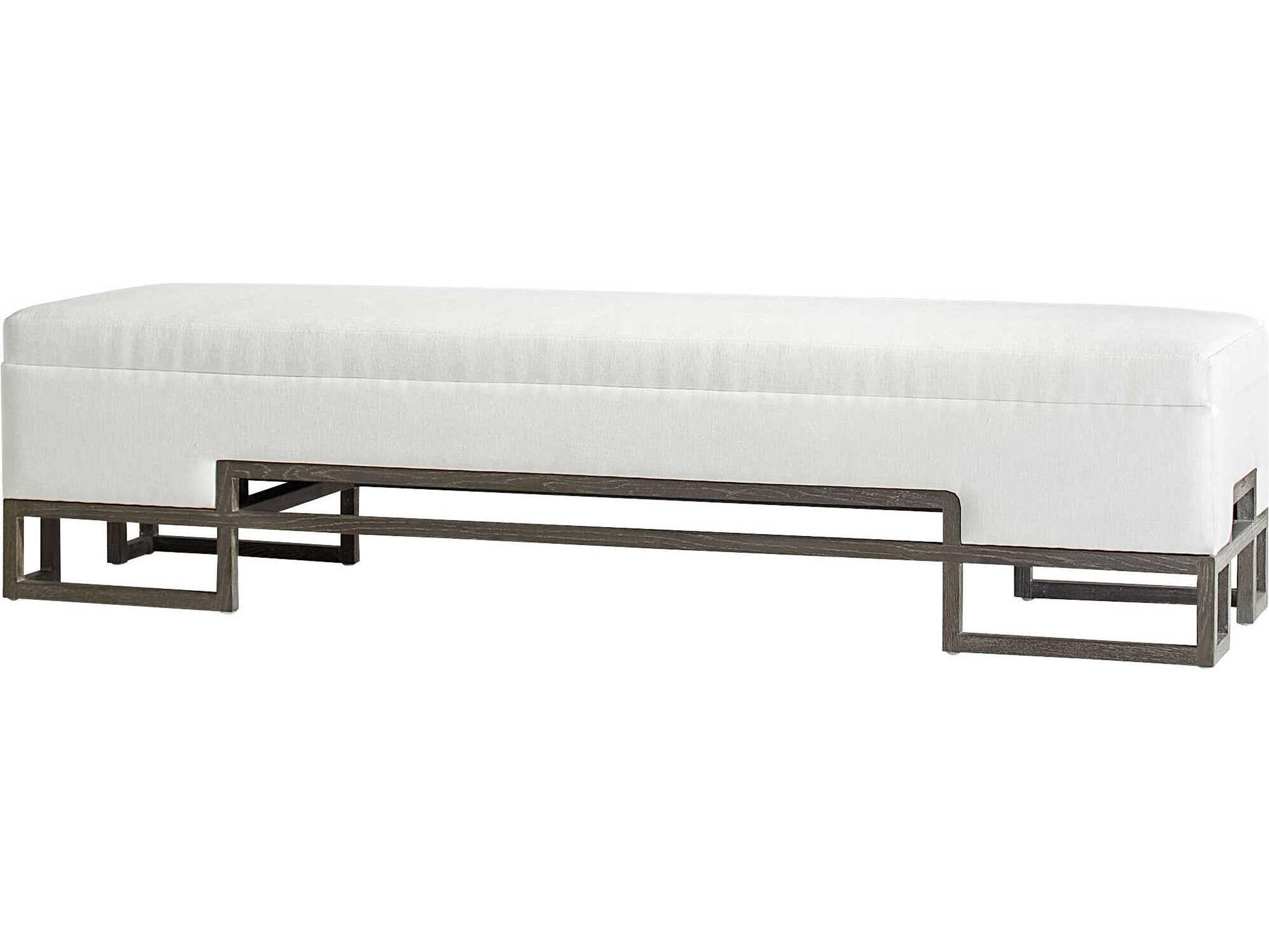 Cyan Design Vanora White Cerused Dark Brown Upholstered Accent Bench