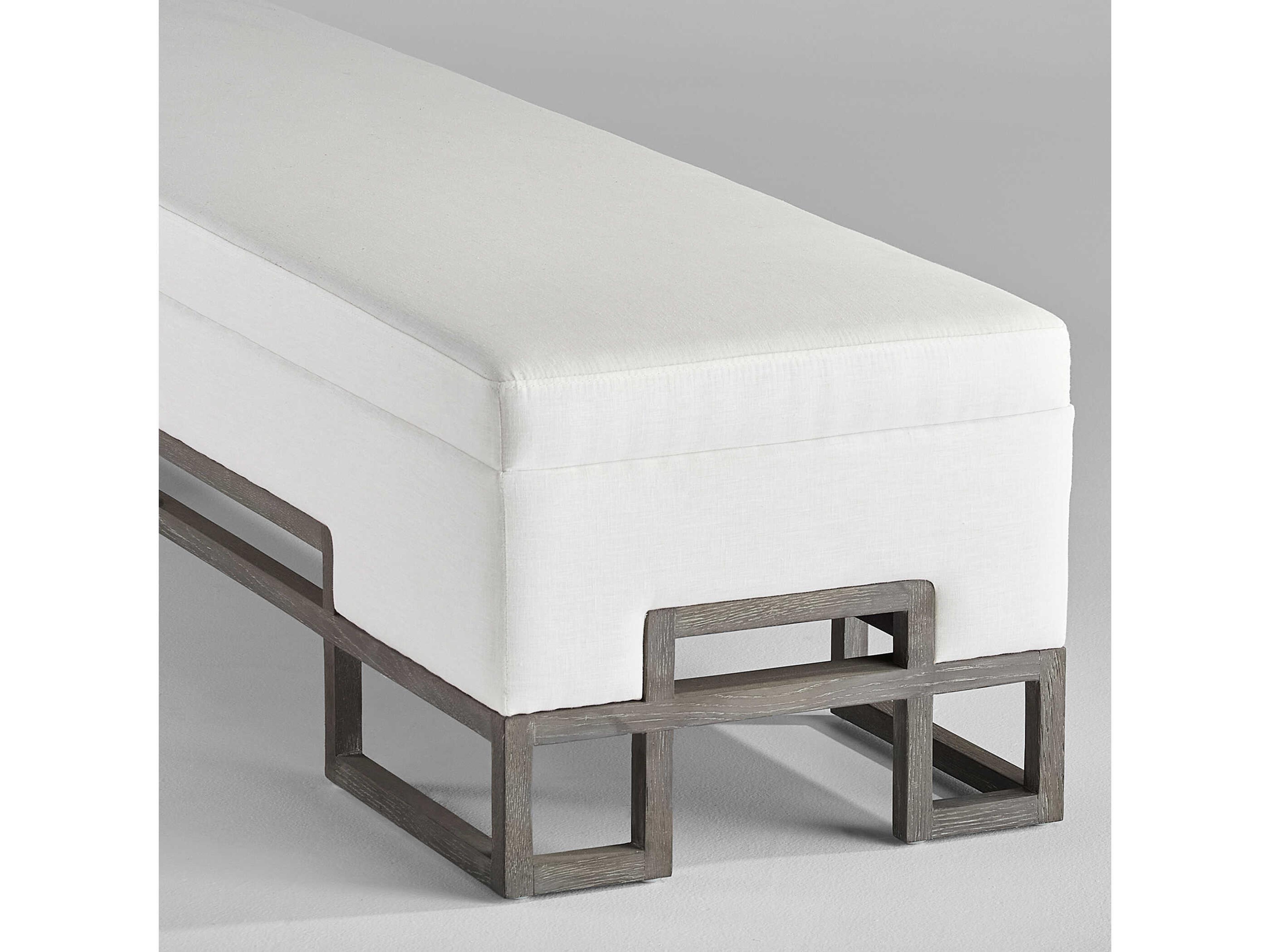 Cyan Design Vanora White Cerused Dark Brown Upholstered Accent Bench