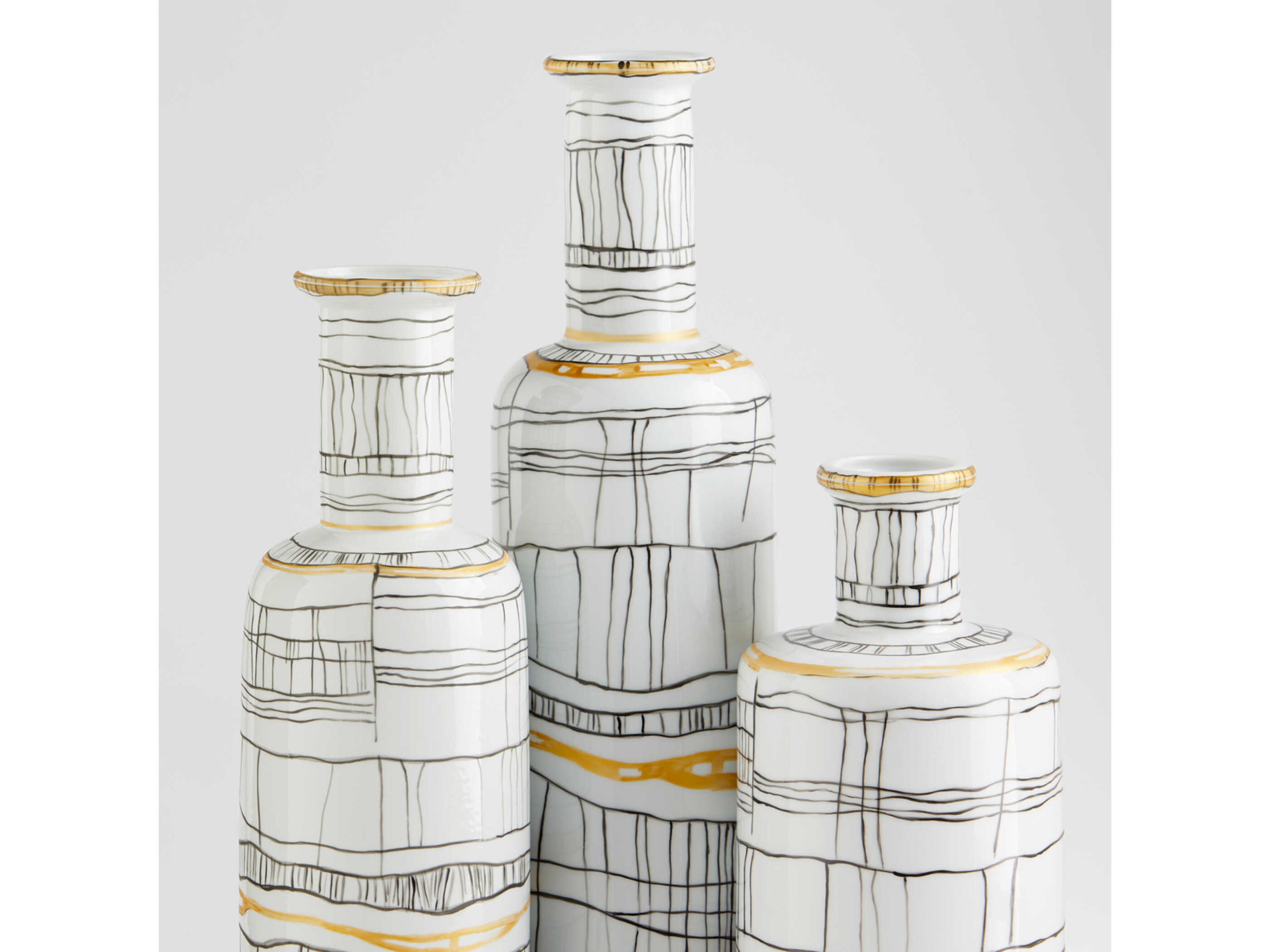 Cyan Design Black White Lindus Vase