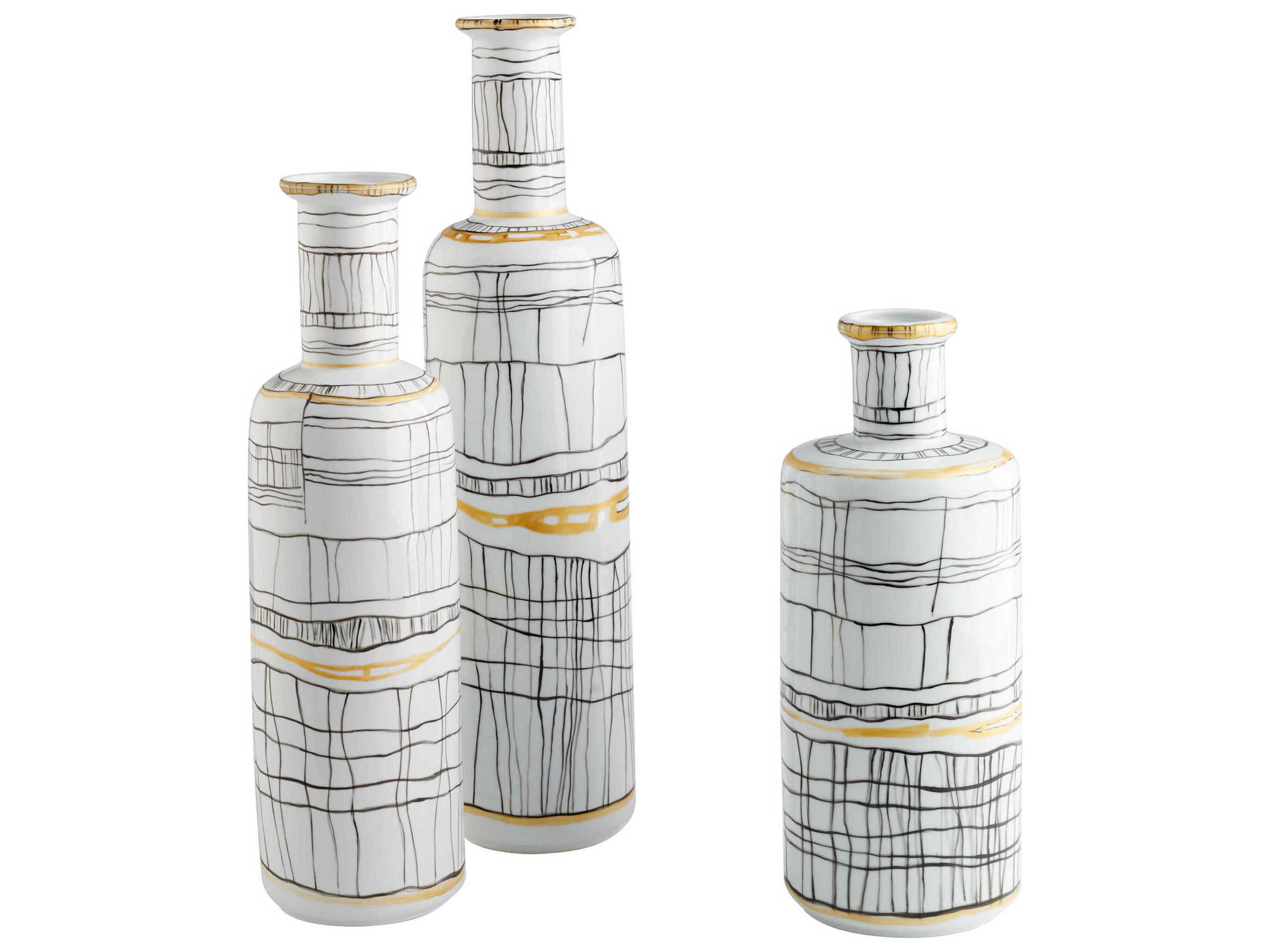 Cyan Design Black White Lindus Vase