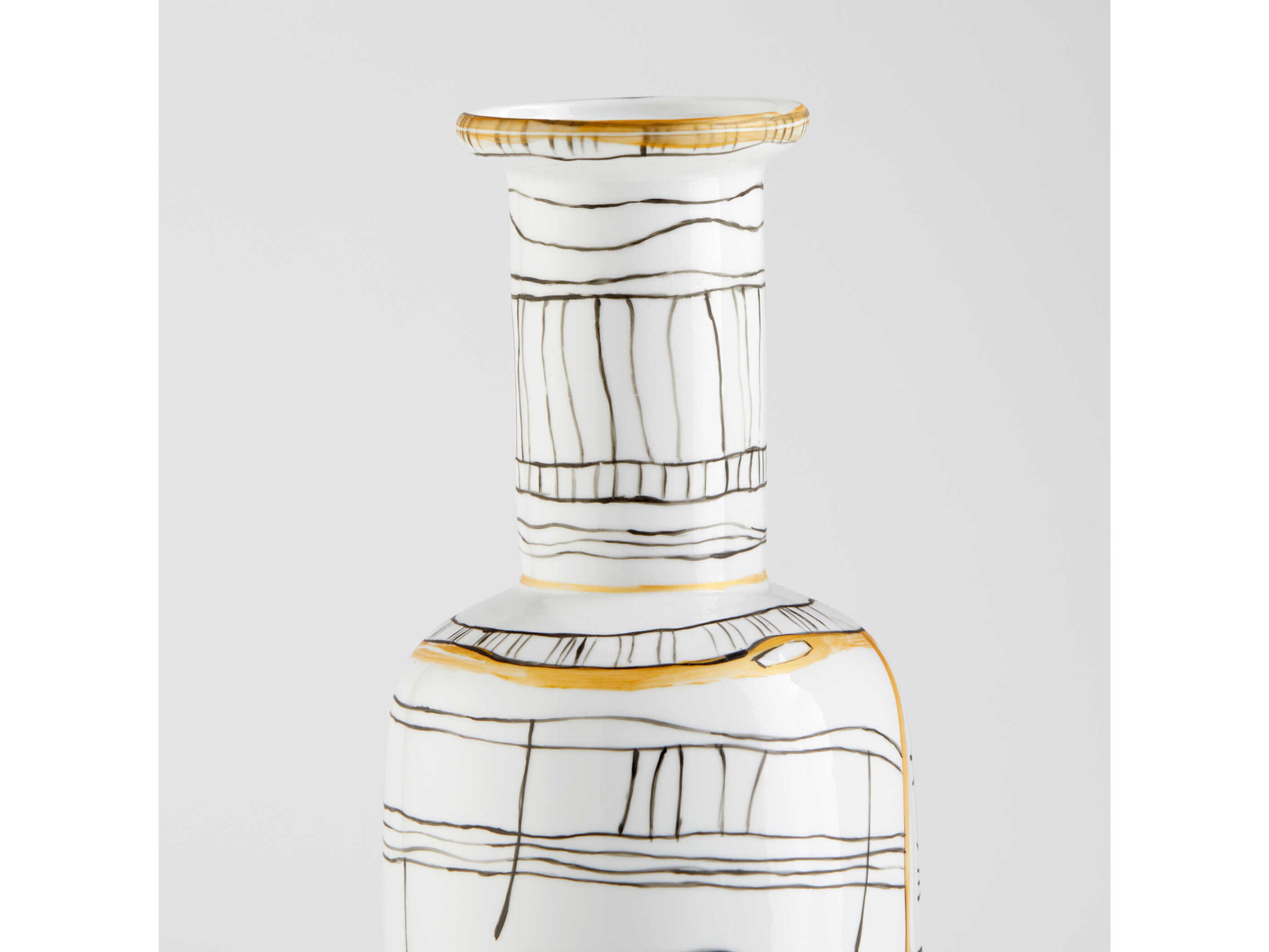 Cyan Design Black White Lindus Vase