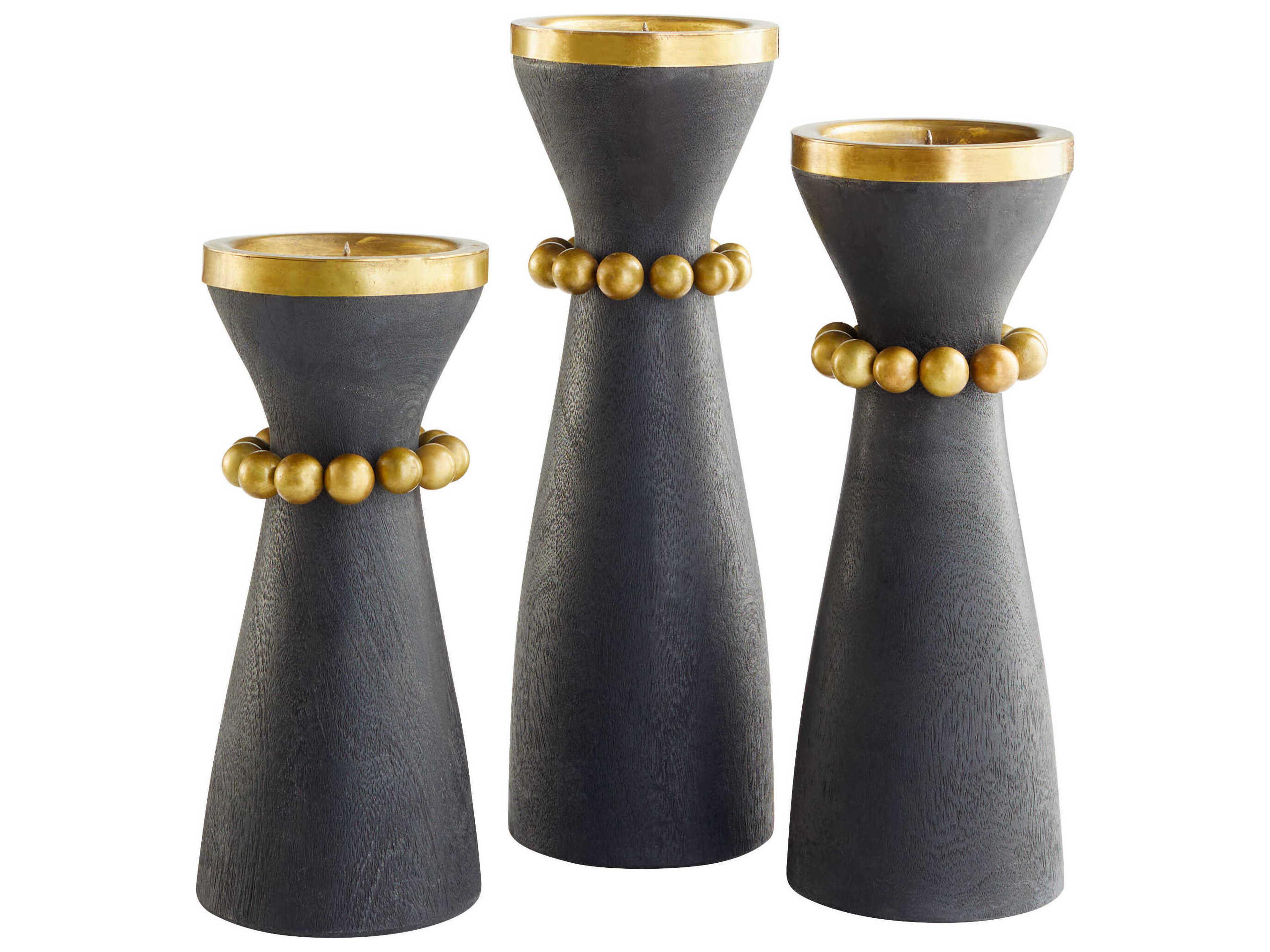 Cyan Design Antique Brass Black Parvati Candleholder