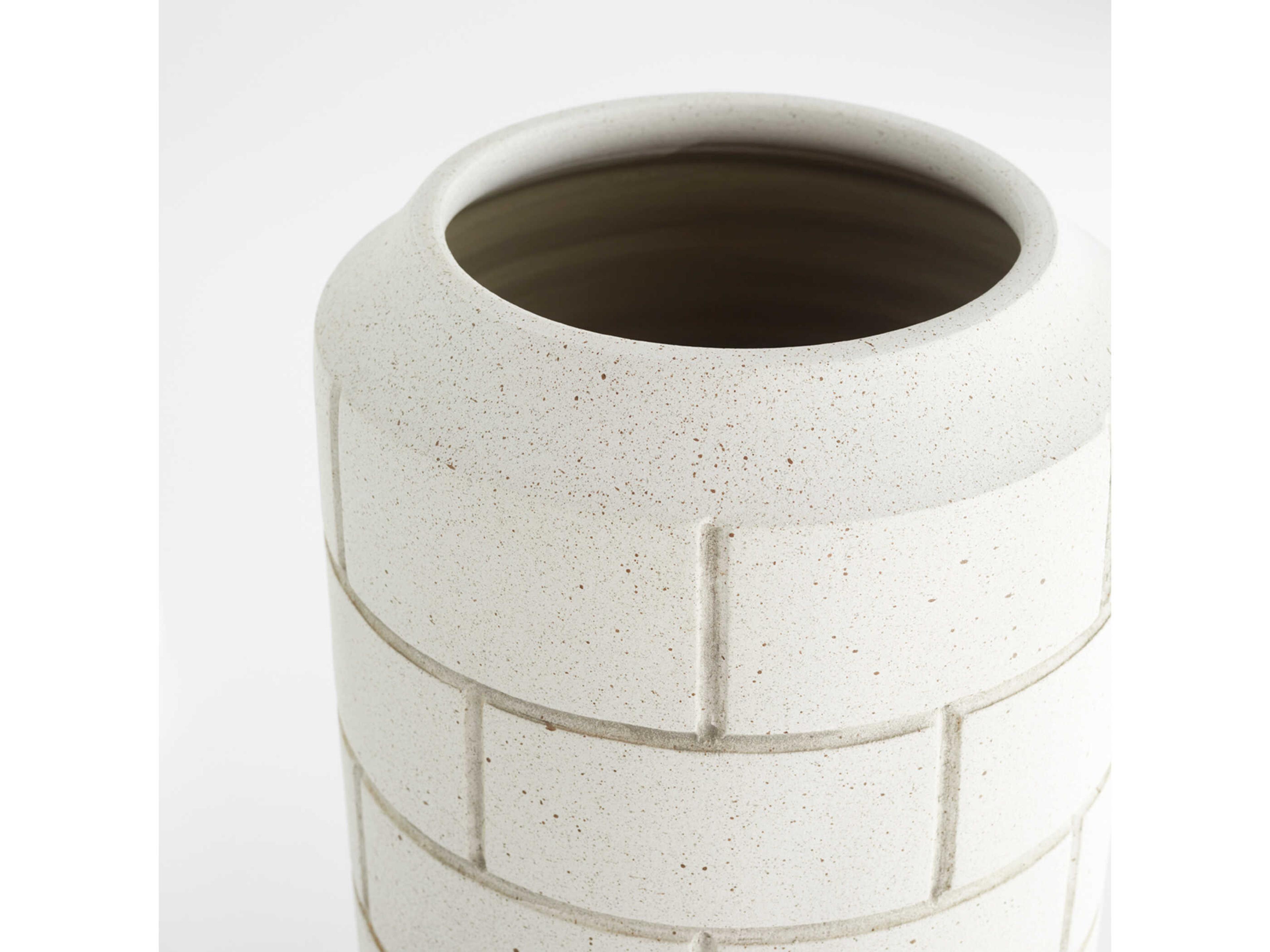 Cyan Design Matte Grey Speckle Mason Vase