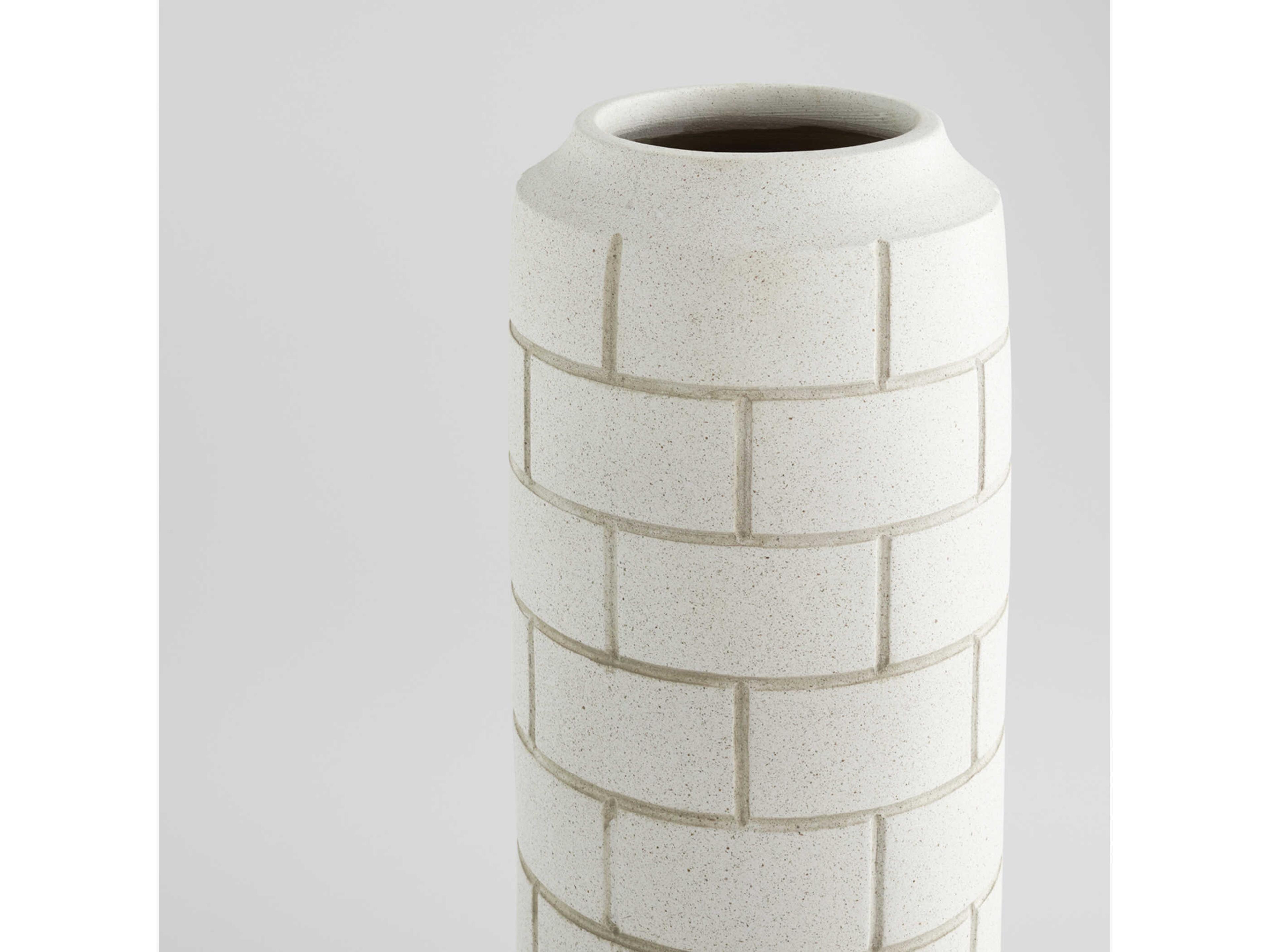 Cyan Design Matte Grey Speckle Mason Vase