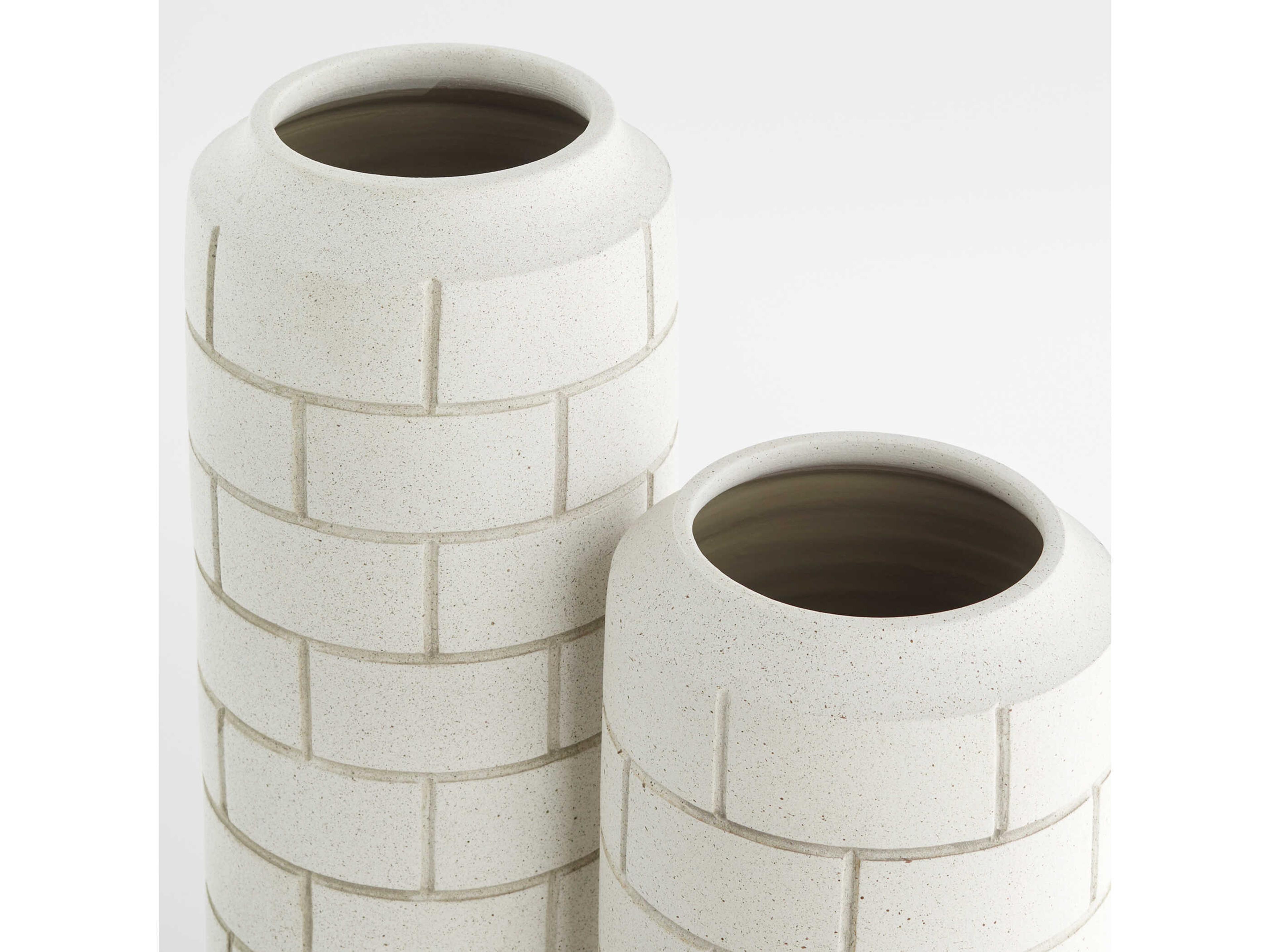 Cyan Design Matte Grey Speckle Mason Vase