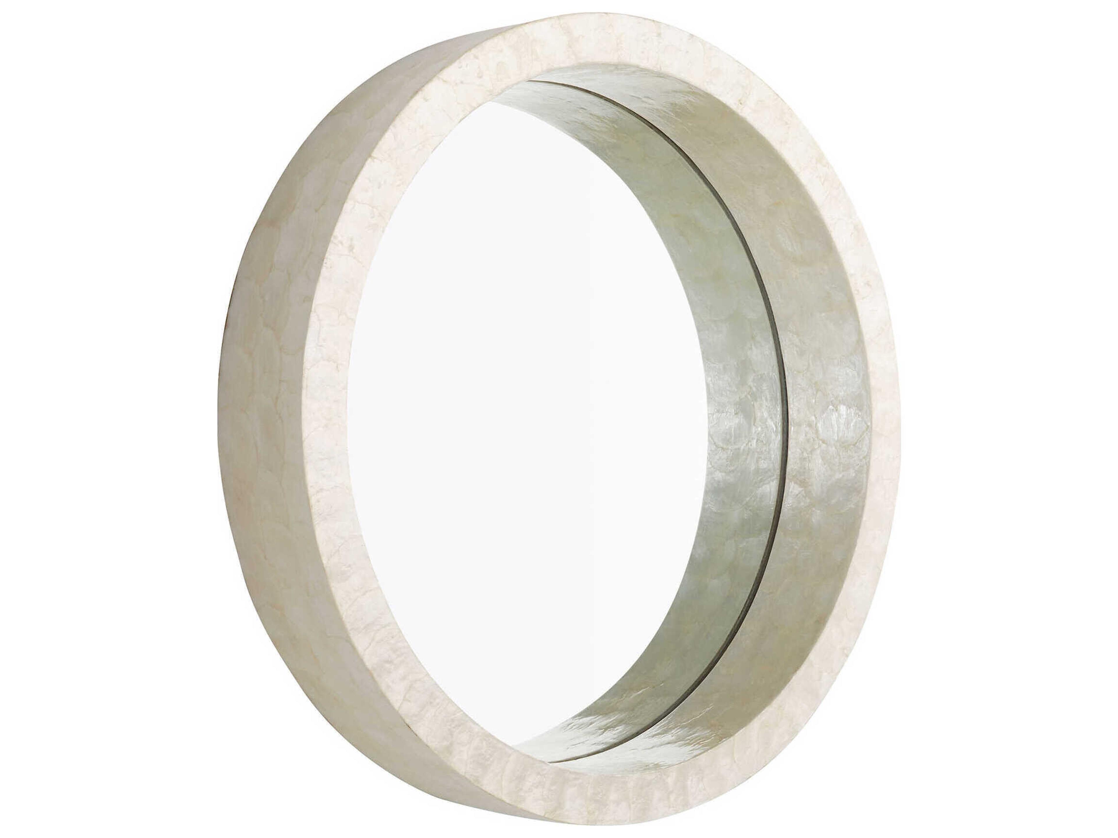 Triton White Round Wall Mirror