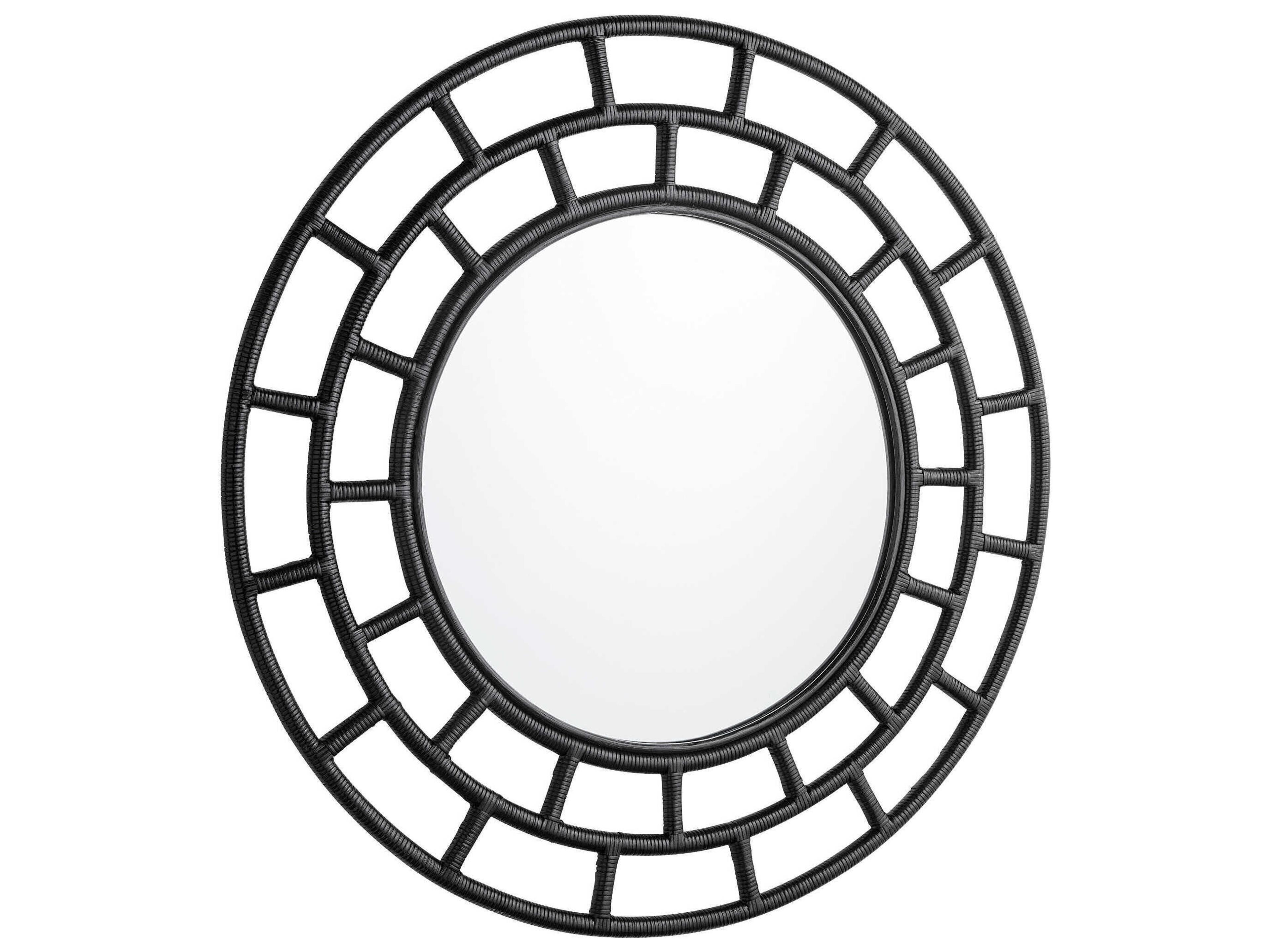 Comoros Black Round Wall Mirror