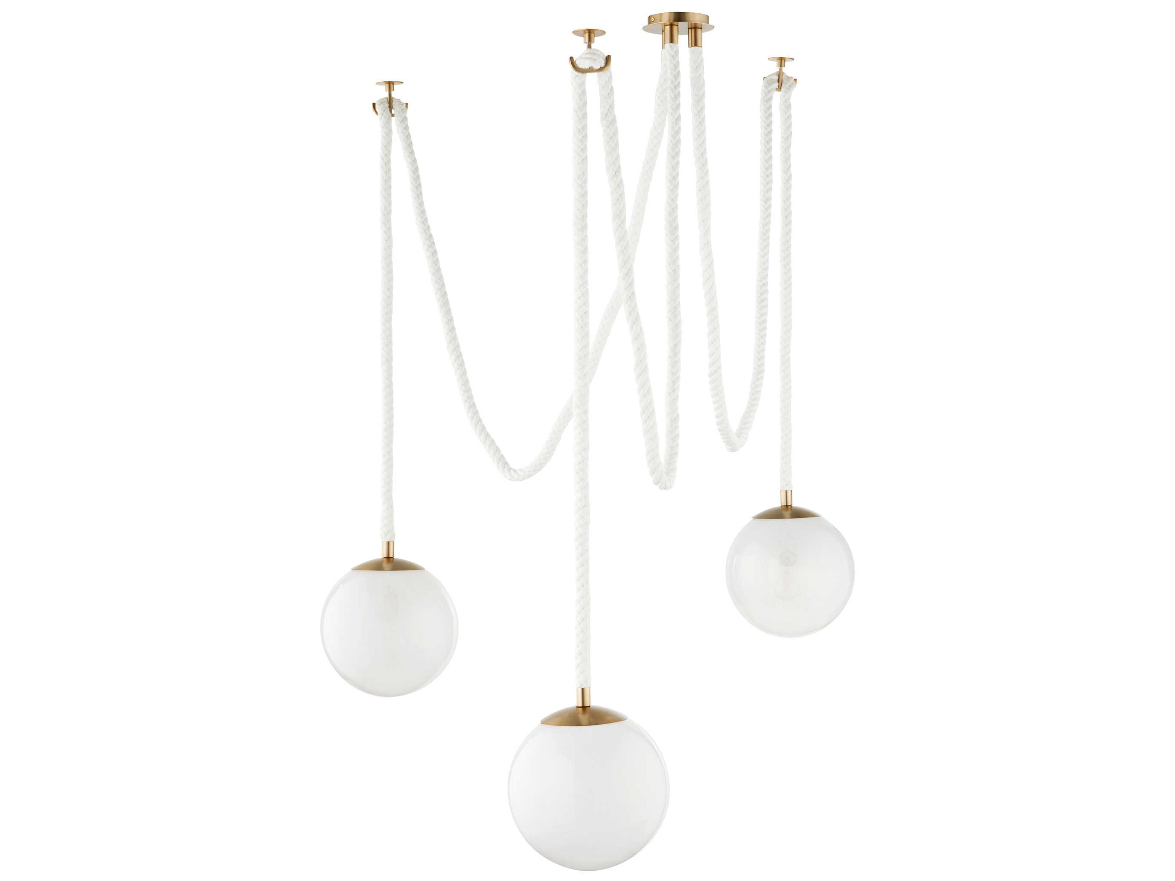 Rockport 3-Light Aged Brass Pendant