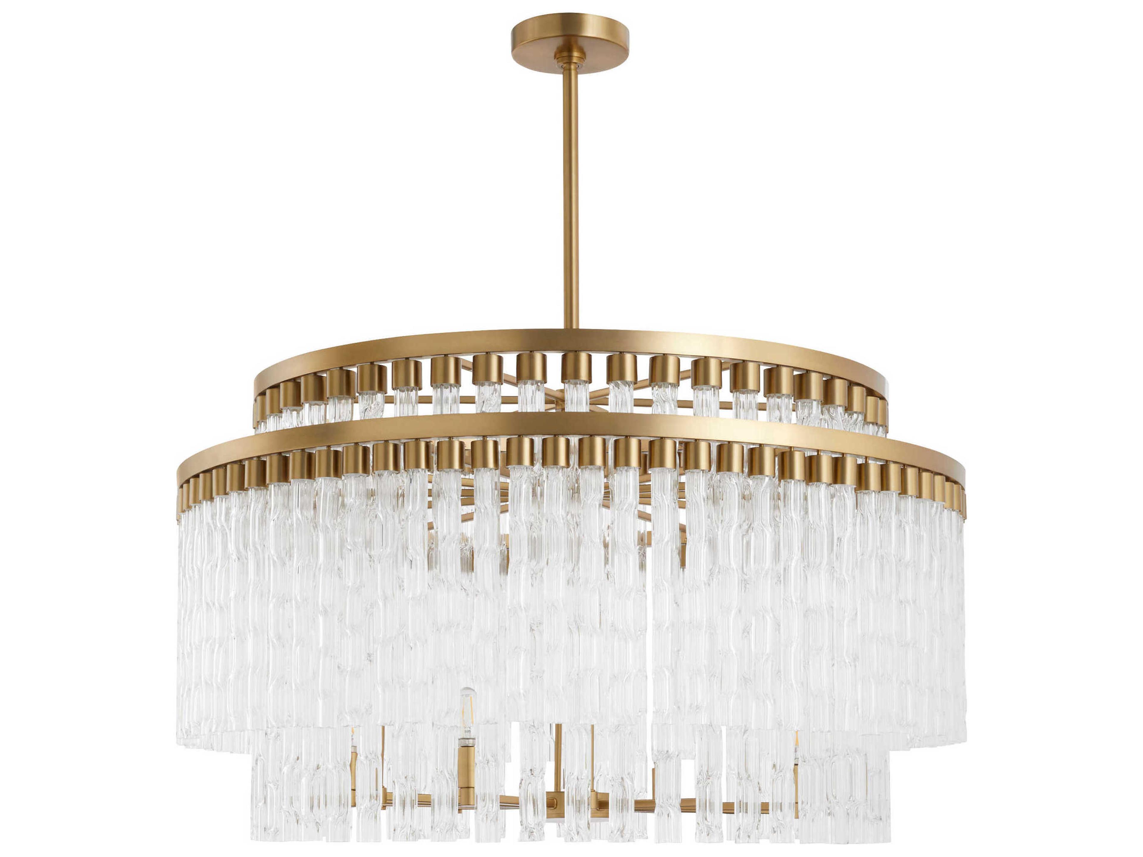 Nob 12-Light Aged Brass Candelabra Chandelier