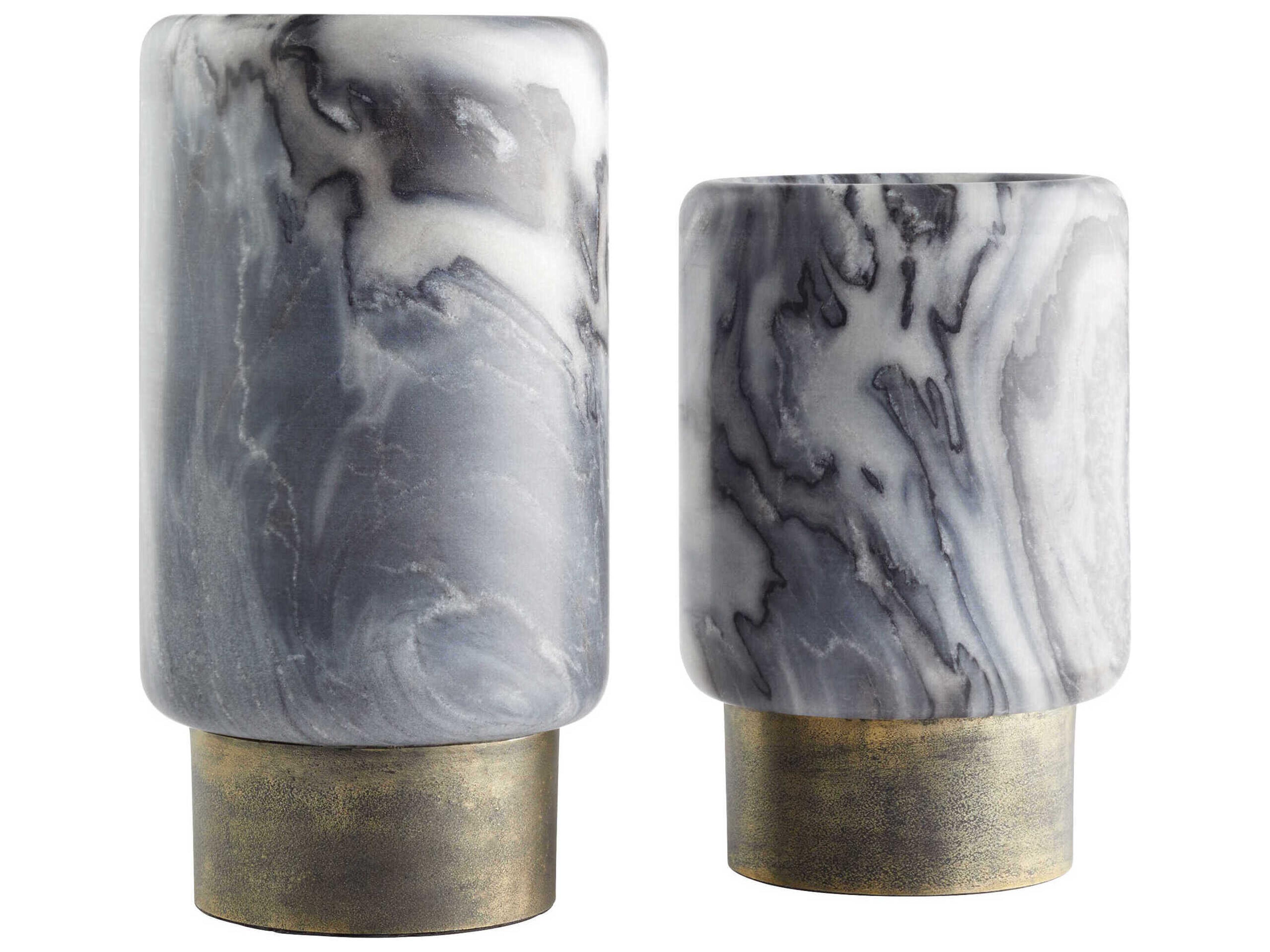 Cyan Design Antique Brass Grey Marble Roma Vase