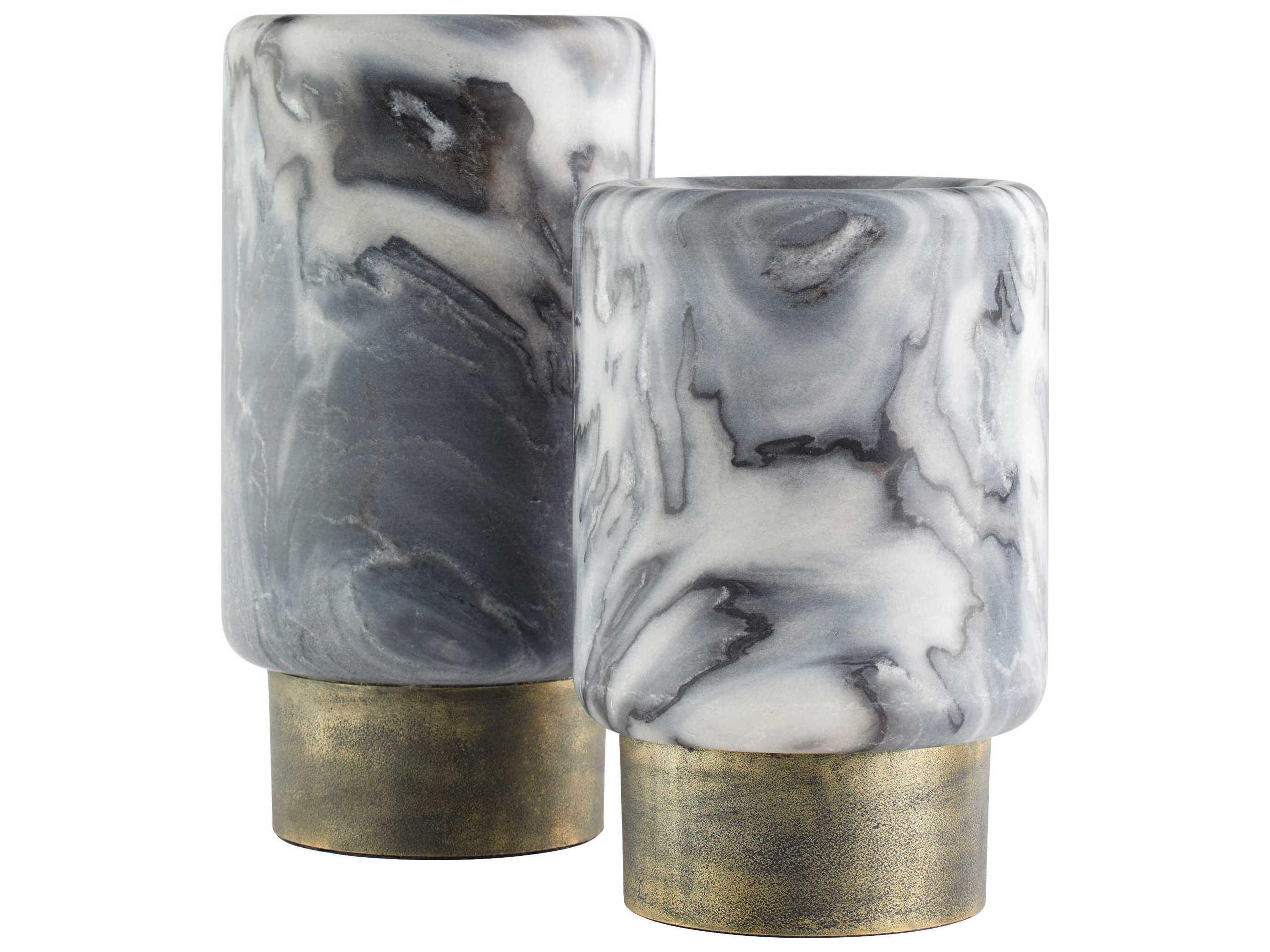 Cyan Design Antique Brass Grey Marble Roma Vase