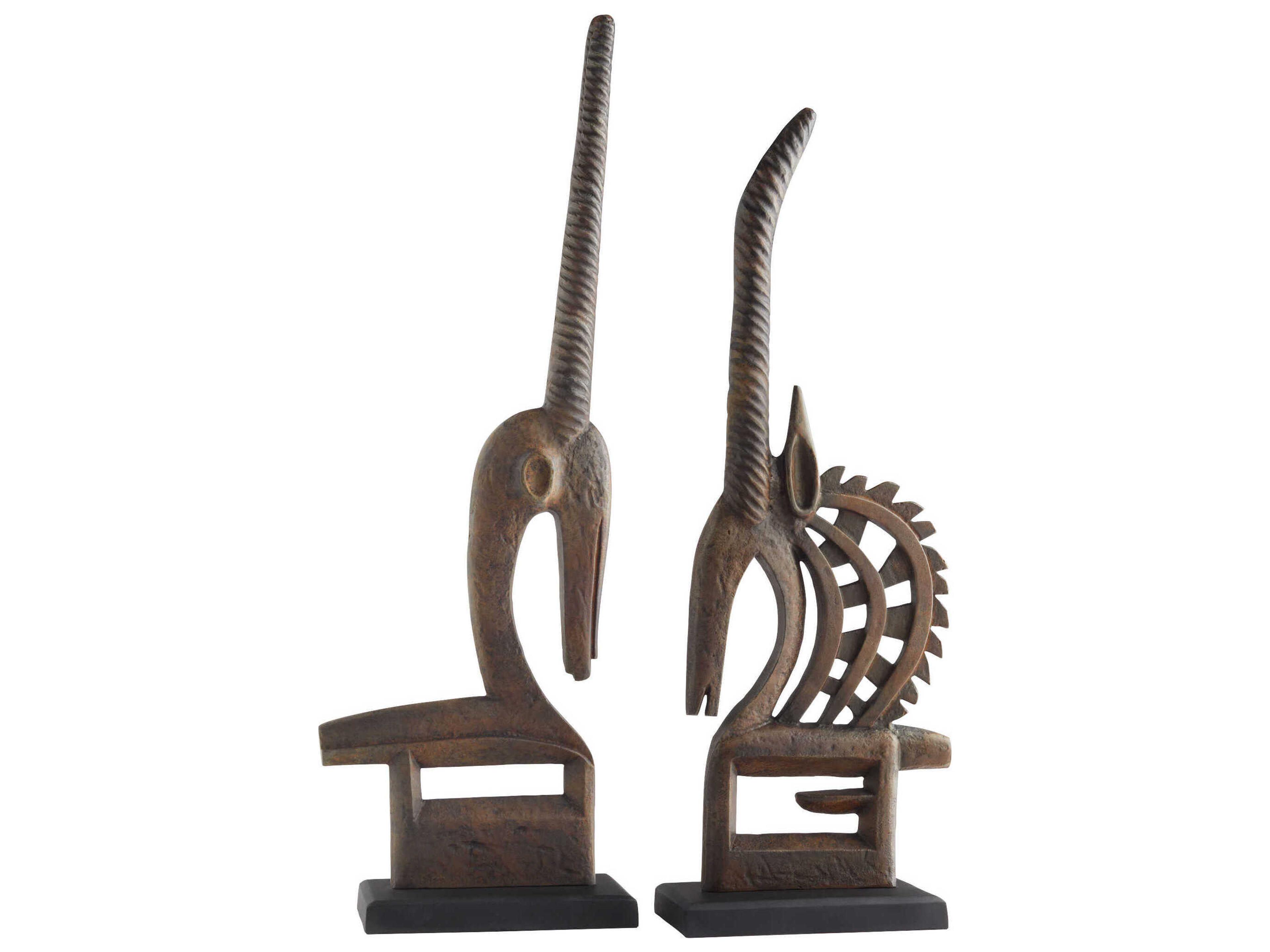 Cyan Design Rustic Springbok Chi Wara Sculpture