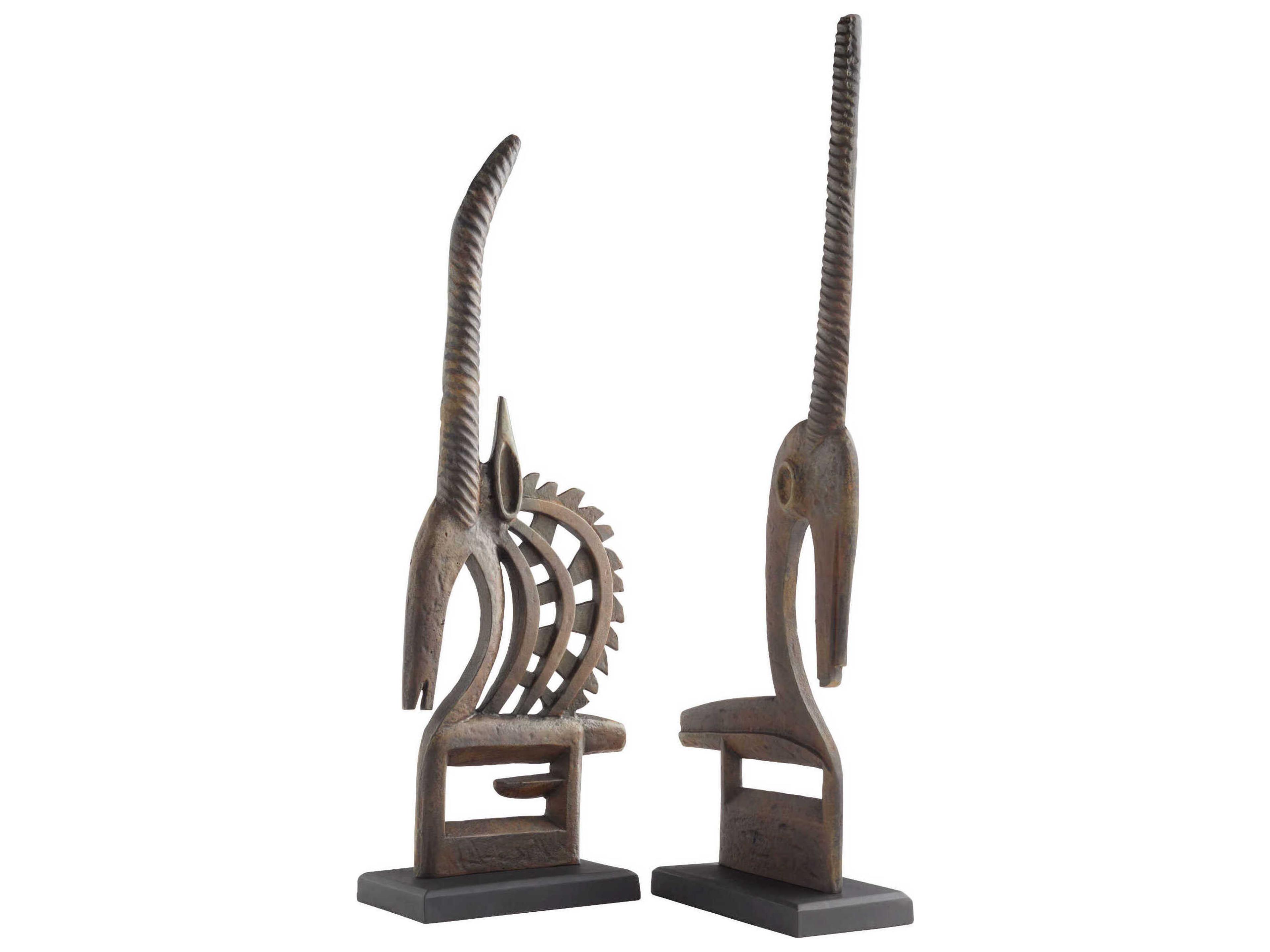 Cyan Design Rustic Springbok Chi Wara Sculpture