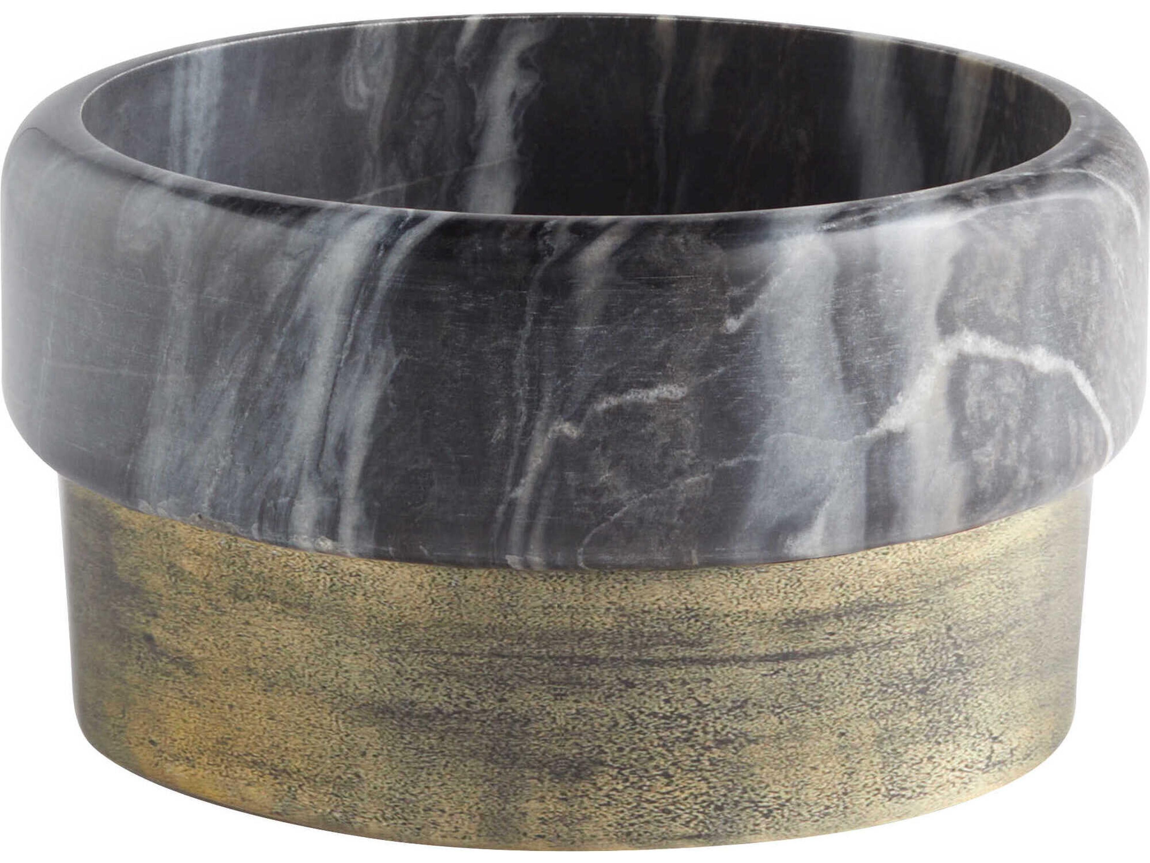 Cyan Design Antique Brass Grey Marble Roma Decorative Bowl