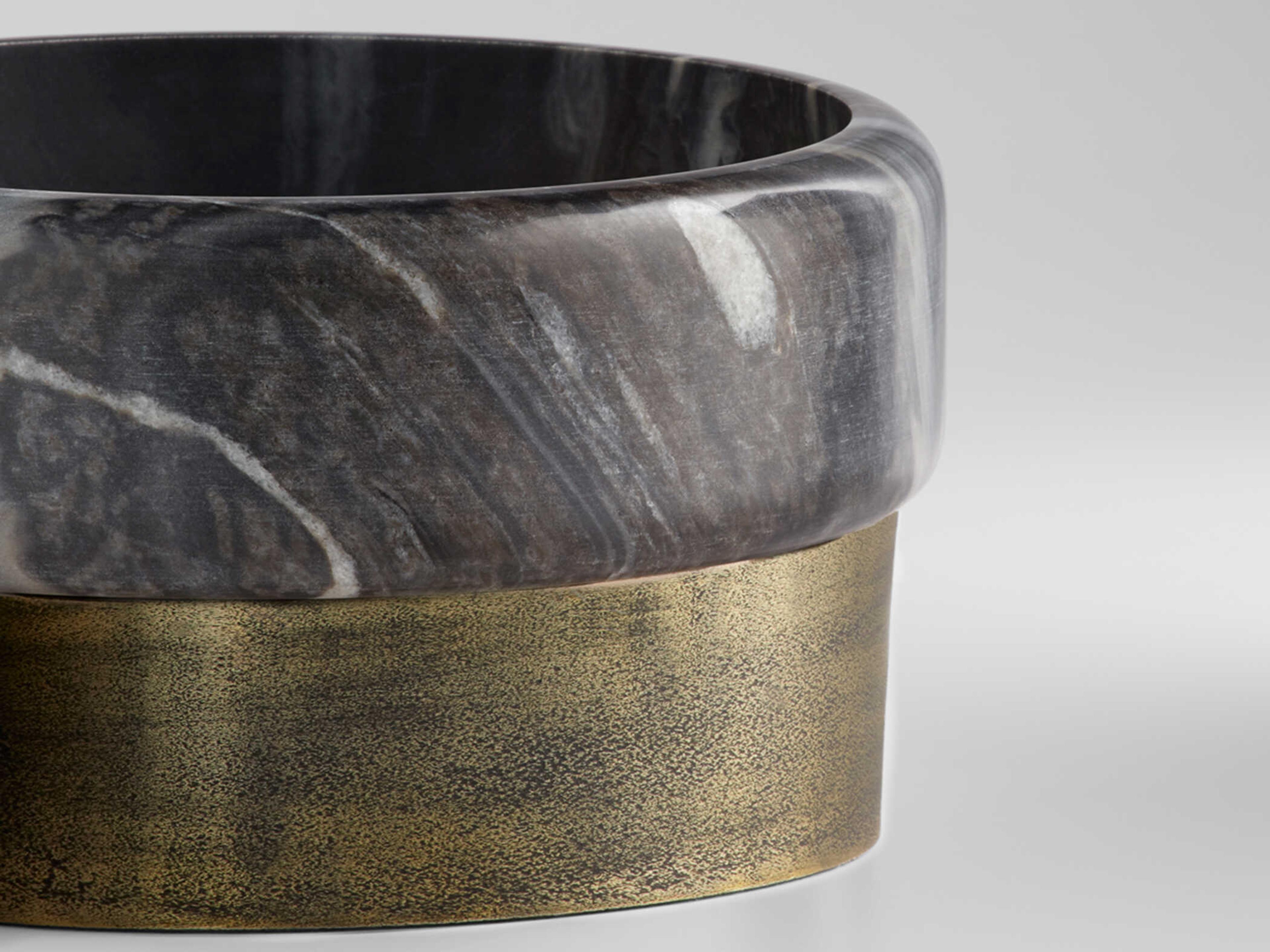 Cyan Design Antique Brass Grey Marble Roma Decorative Bowl