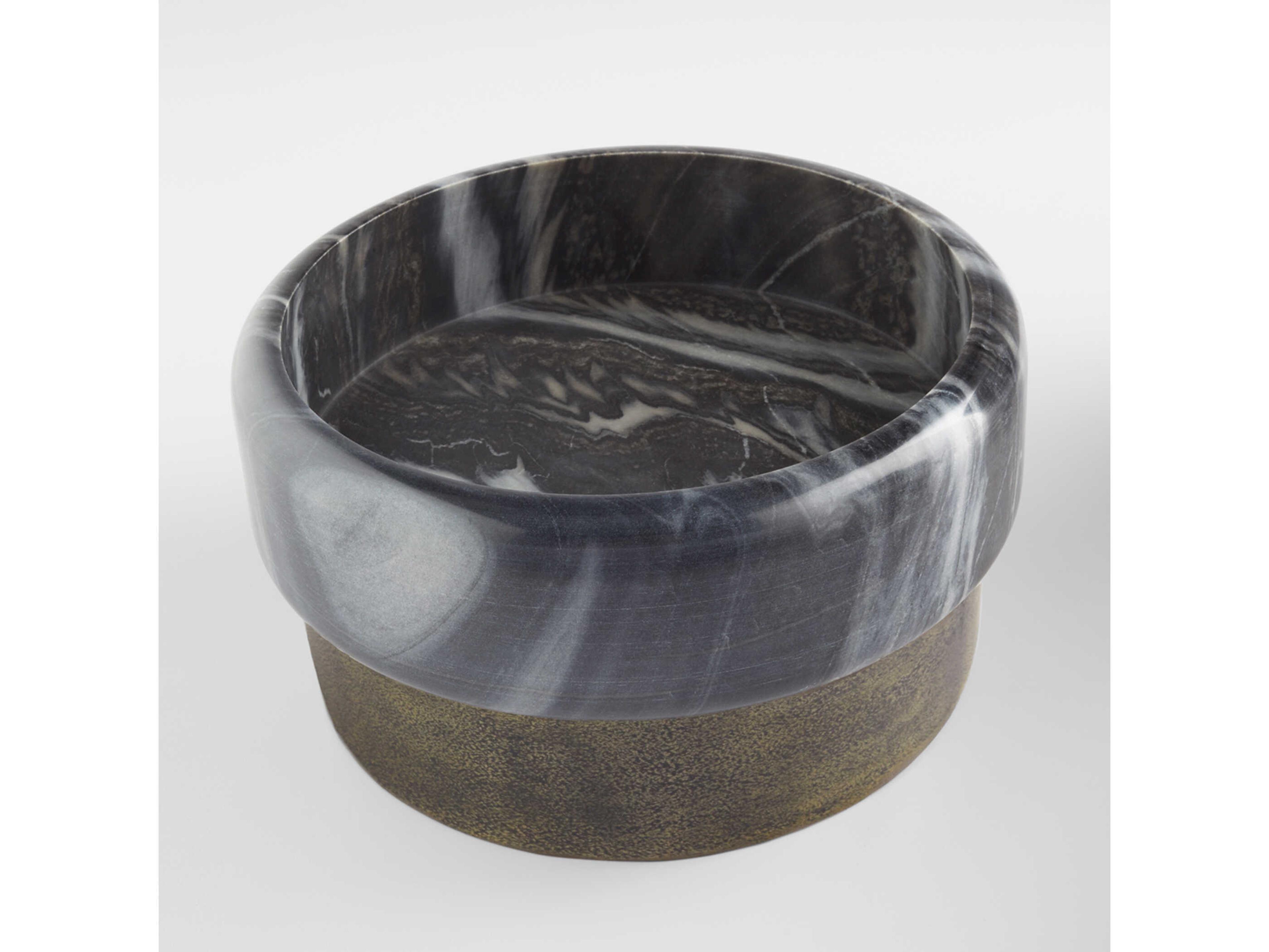 Cyan Design Antique Brass Grey Marble Roma Decorative Bowl