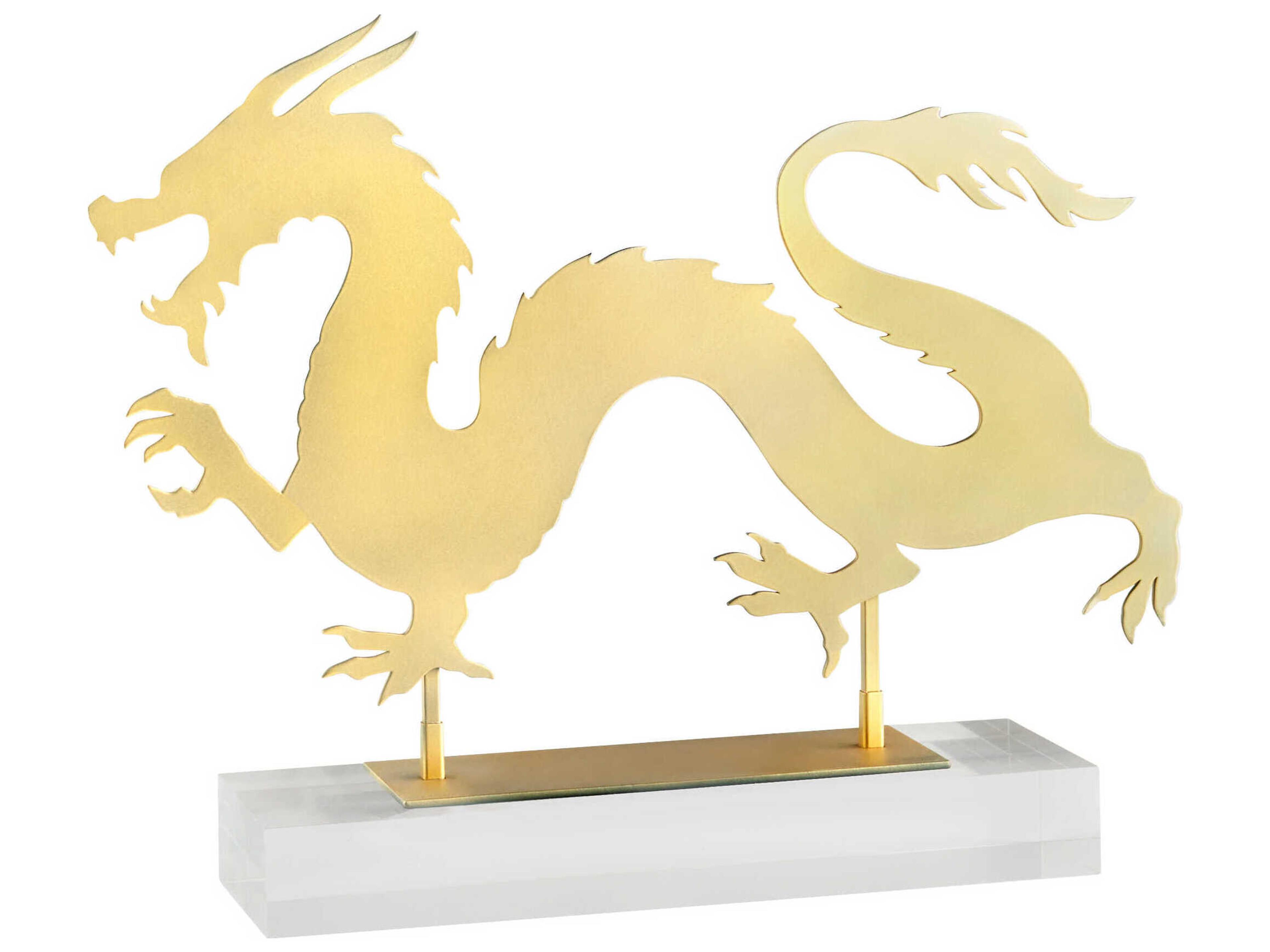 Gold Haku Dragon Sculpture