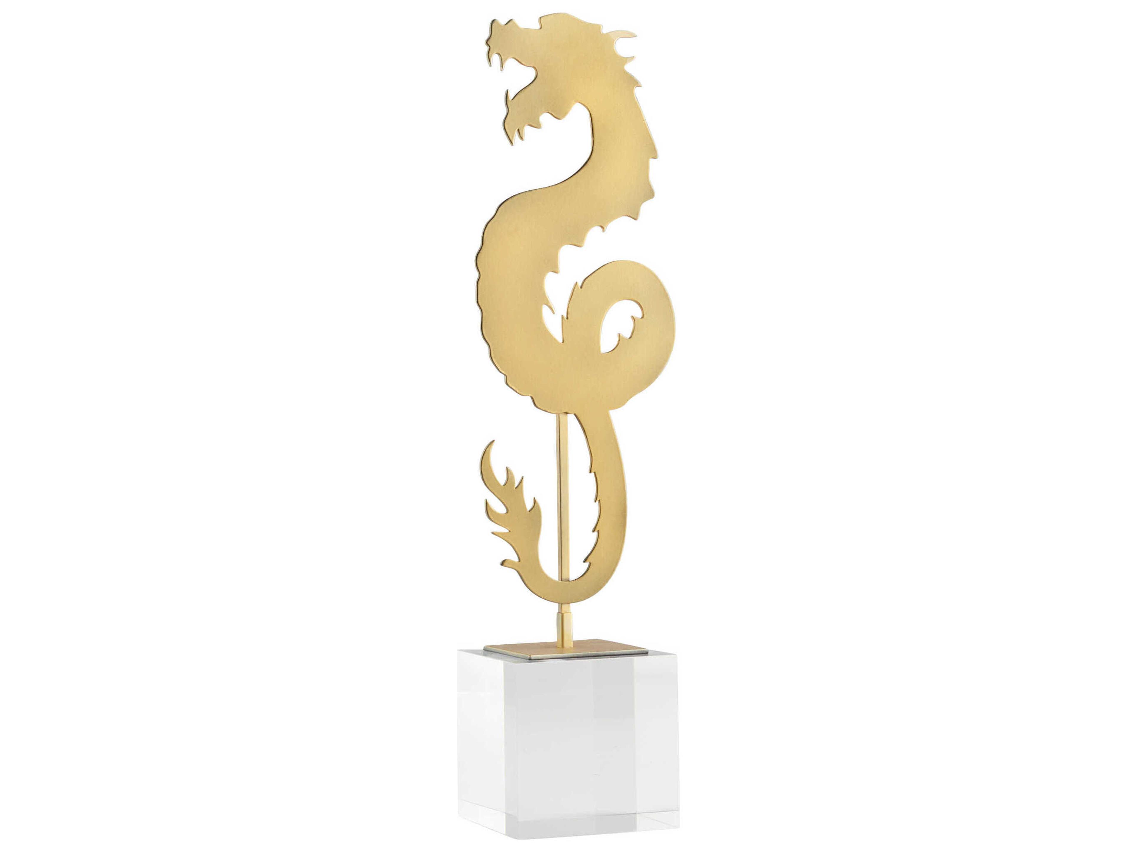 Gold Haku Dragon Sculpture