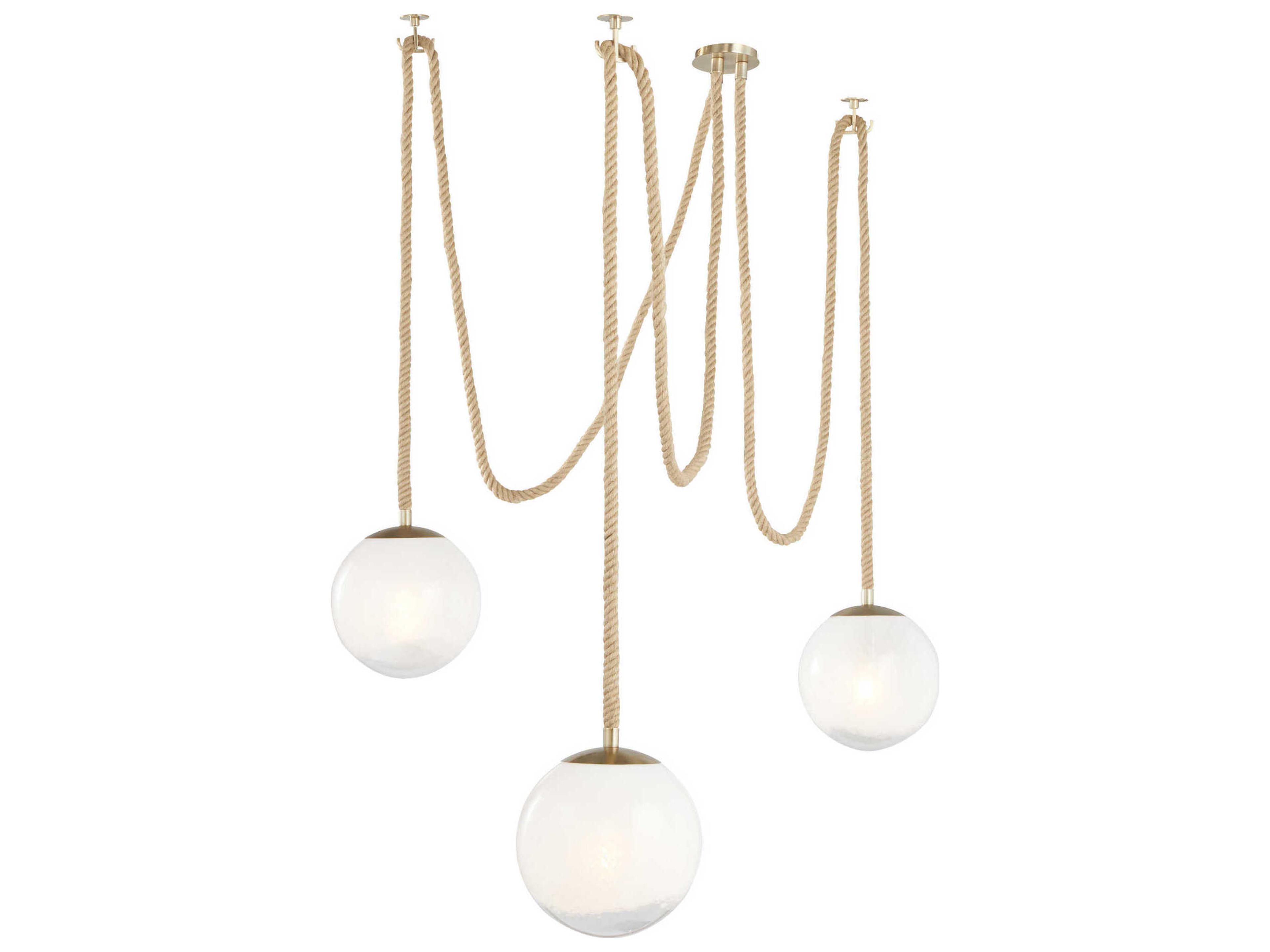 Cyan Design Rockport 3-Light Aged Brass Brown Globe Pendant