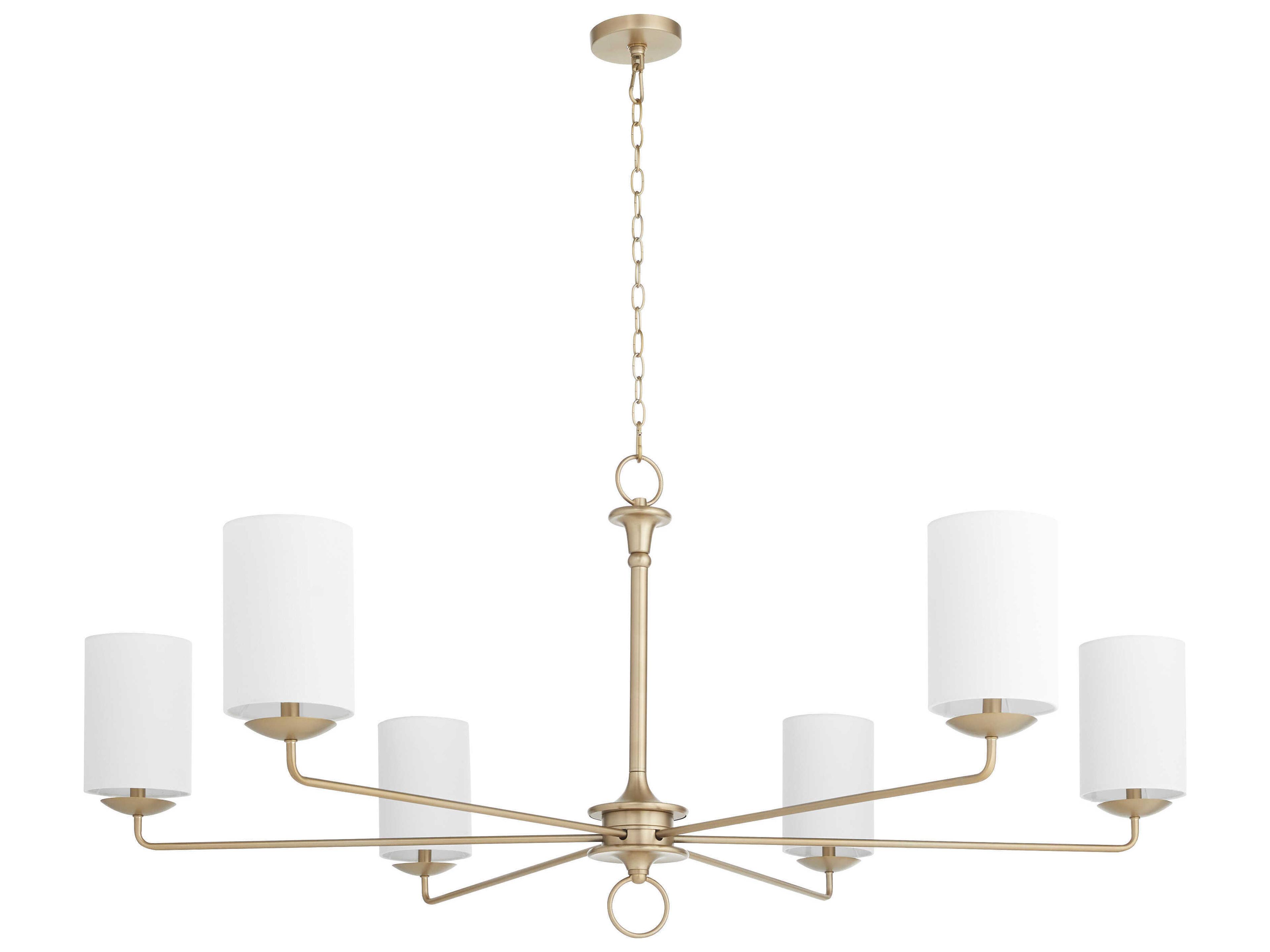 Ginevra 6-Light Aged Brass Cylinder Chandelier