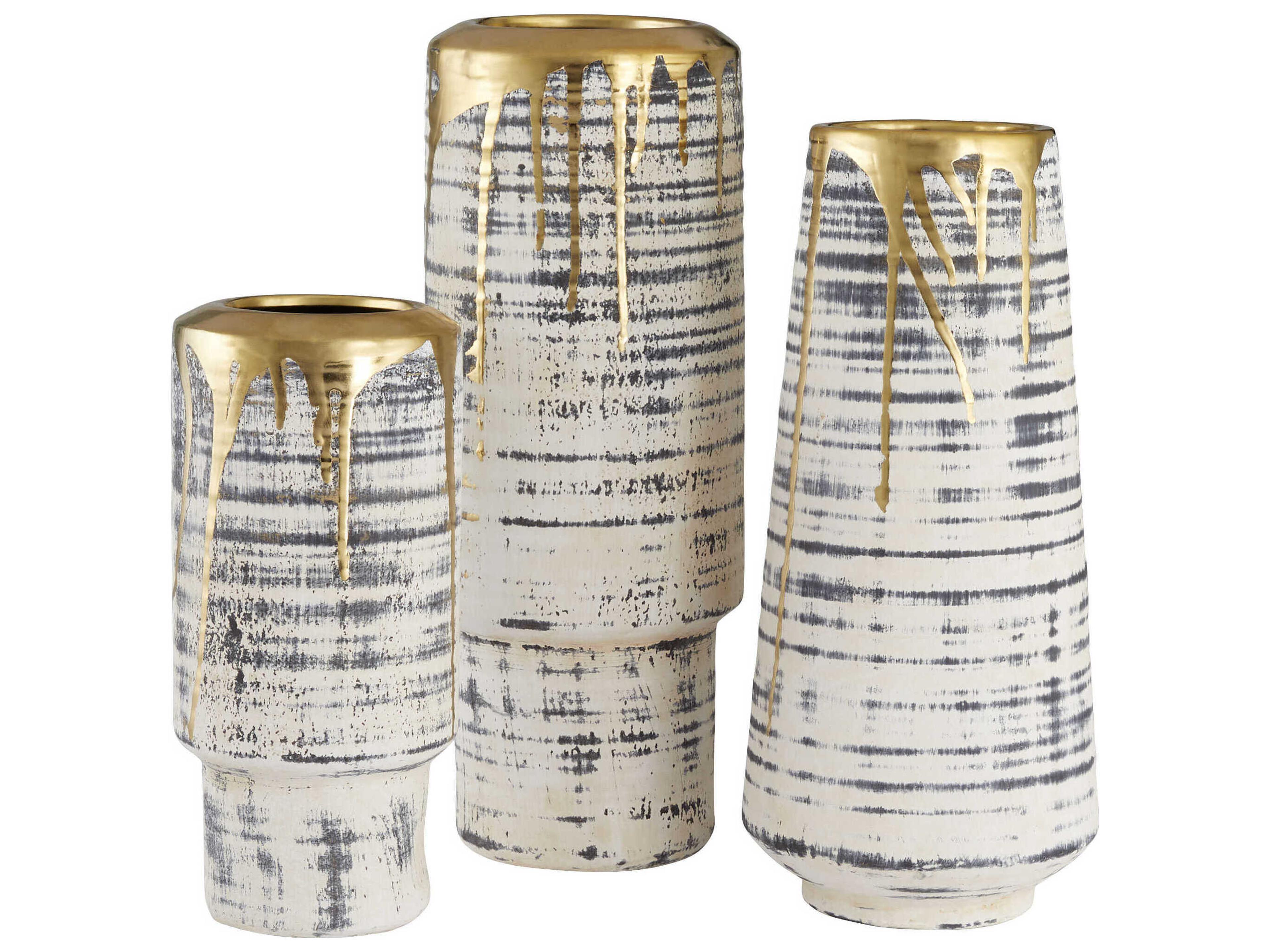 Cyan Design Beige Black Athenian Vase