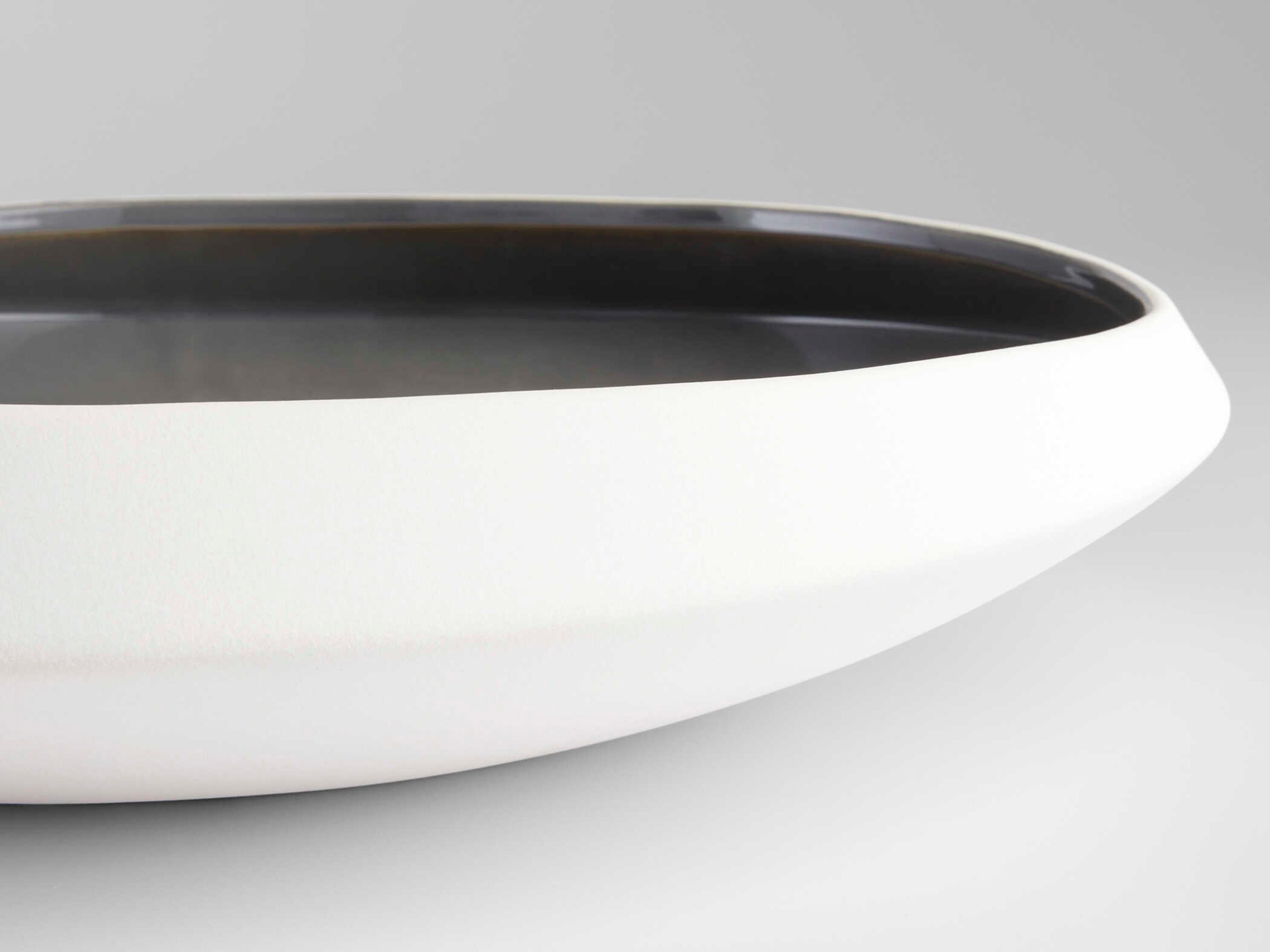 Cyan Design Matte White Grey Glaze Tricolore Decorative Bowl