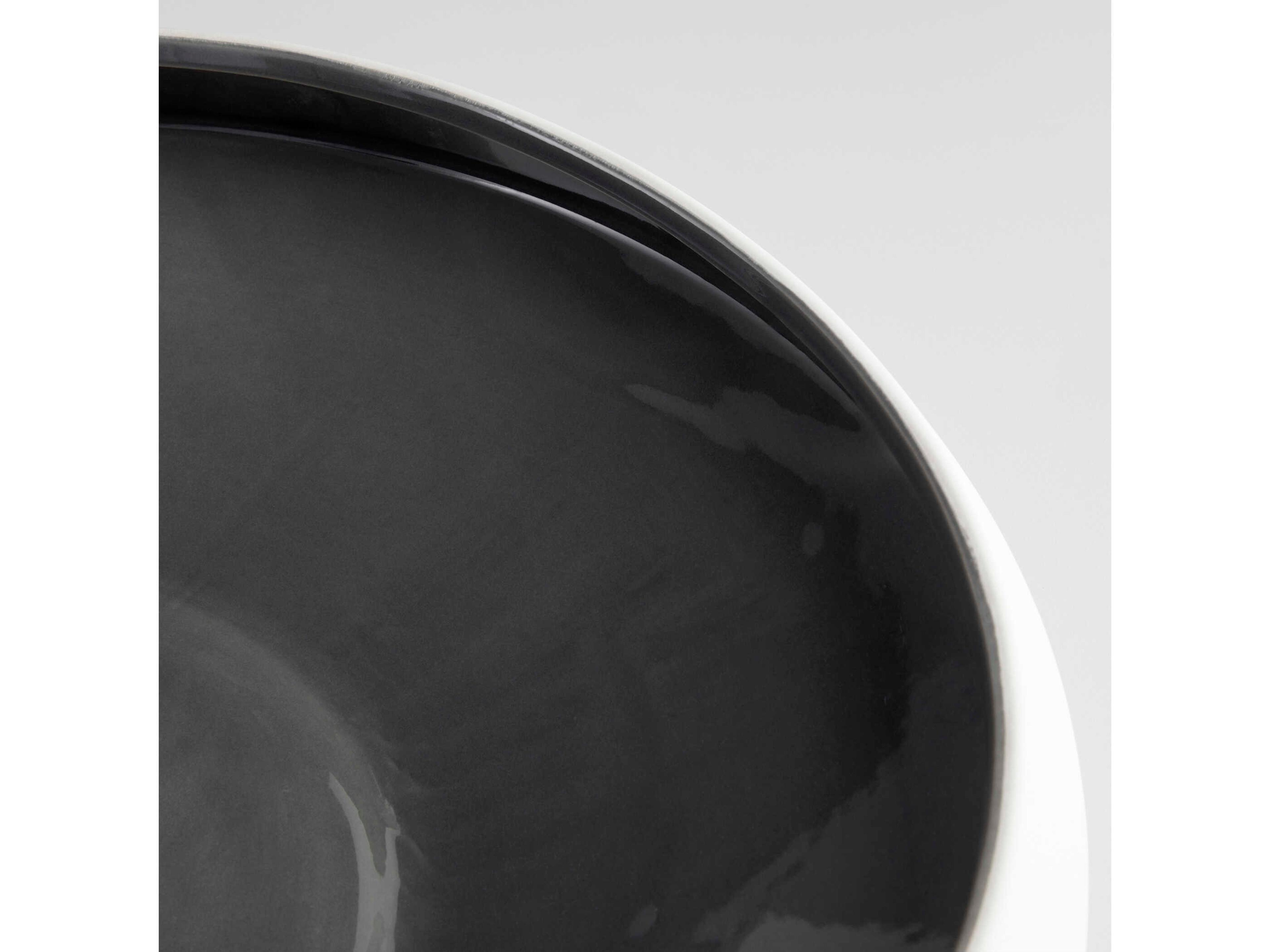 Cyan Design Matte White Grey Glaze Tricolore Decorative Bowl