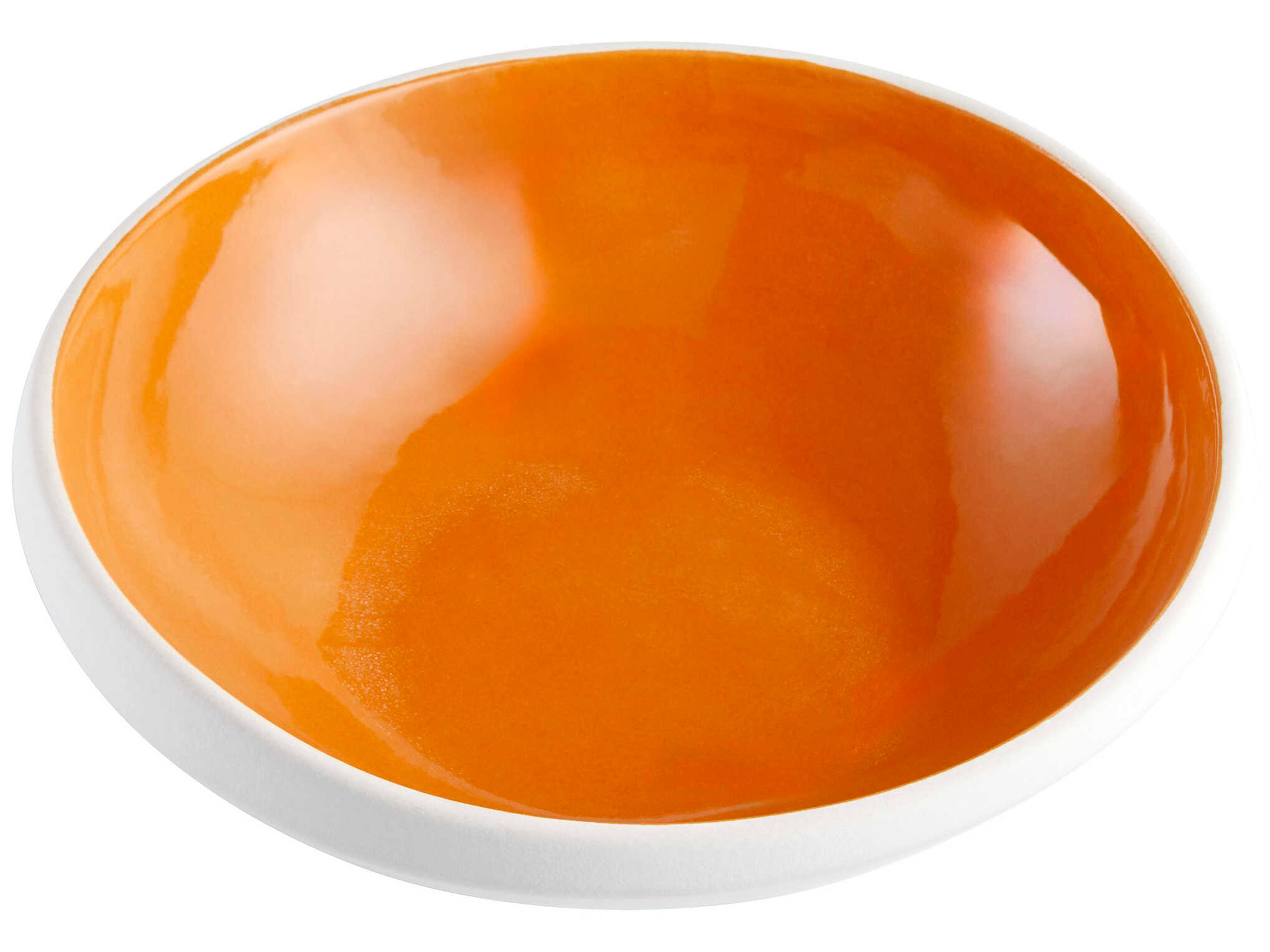 Matte White Orange Glaze Tricolore Decorative Bowl