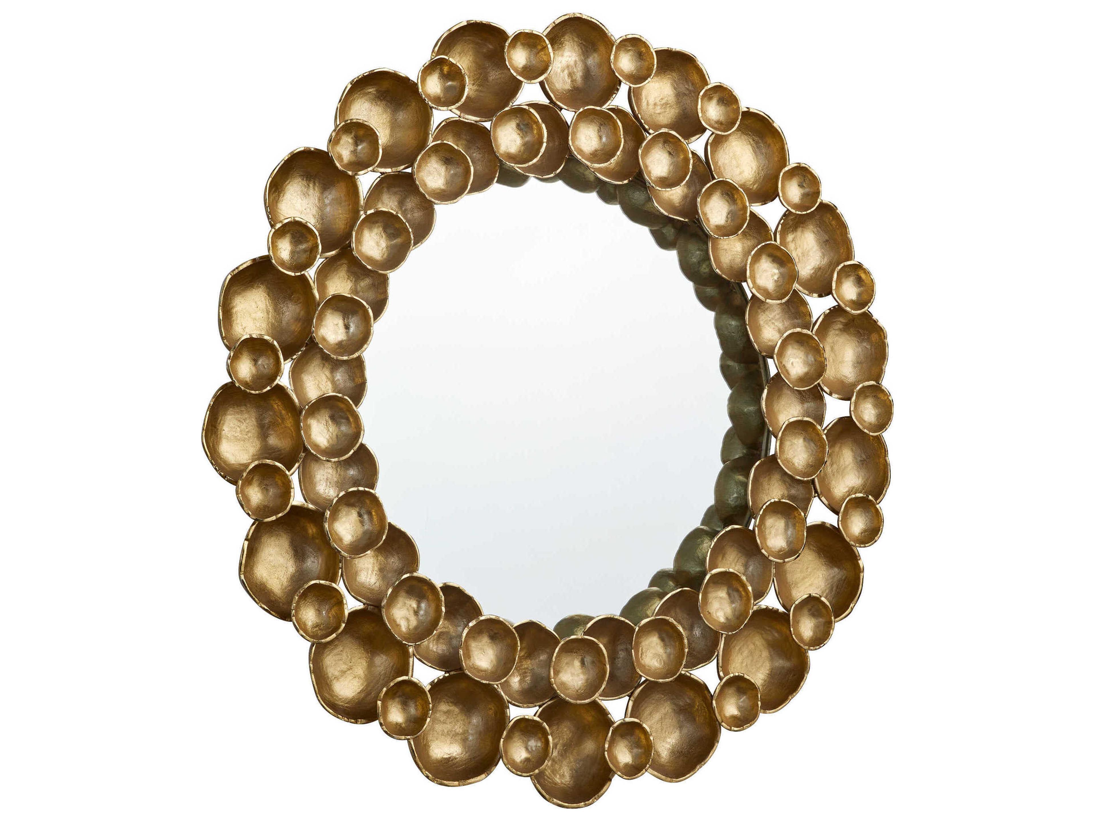 Gala Antique Brass Round Wall Mirror