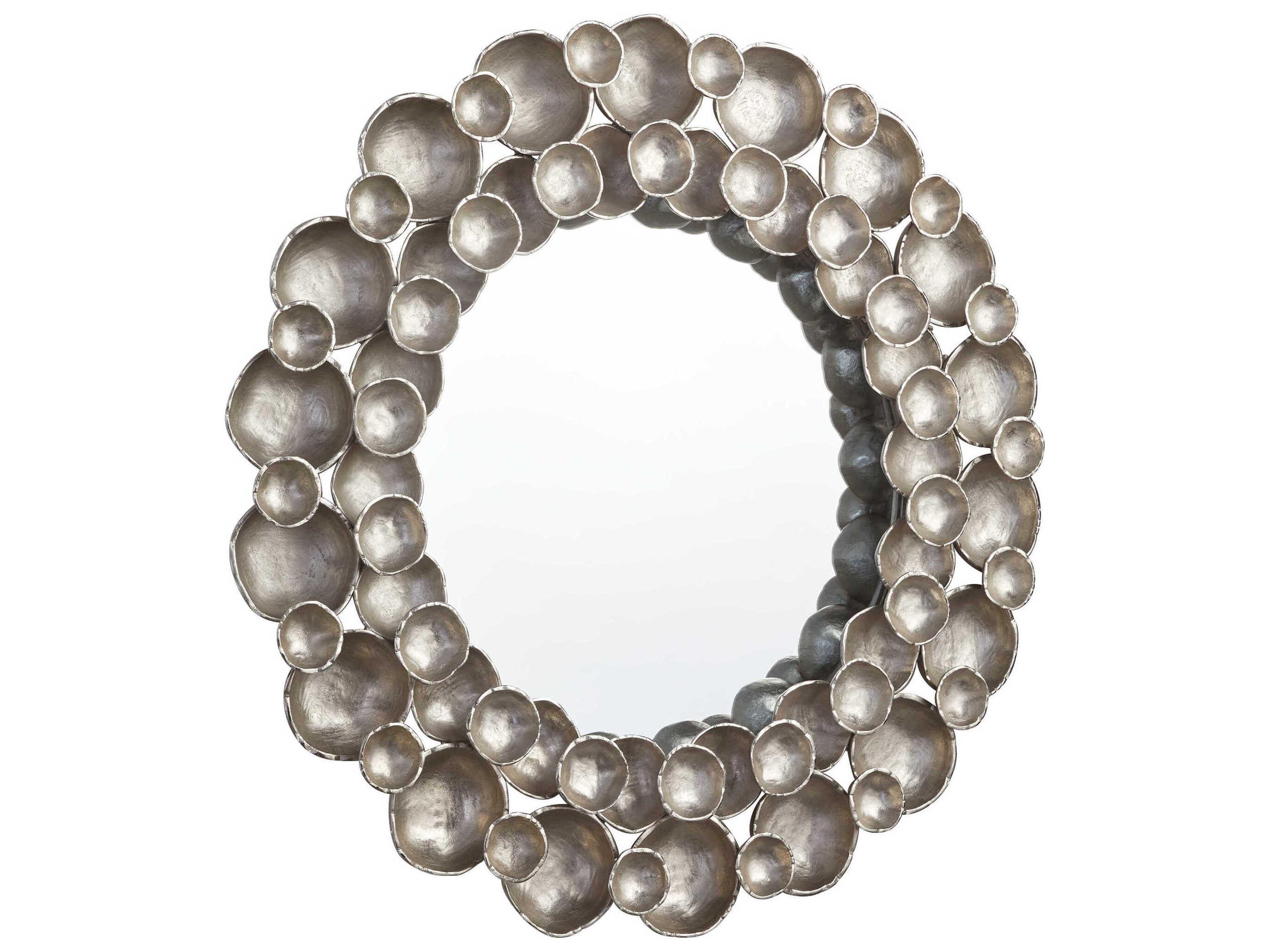 Gala Antique Nickel Round Wall Mirror