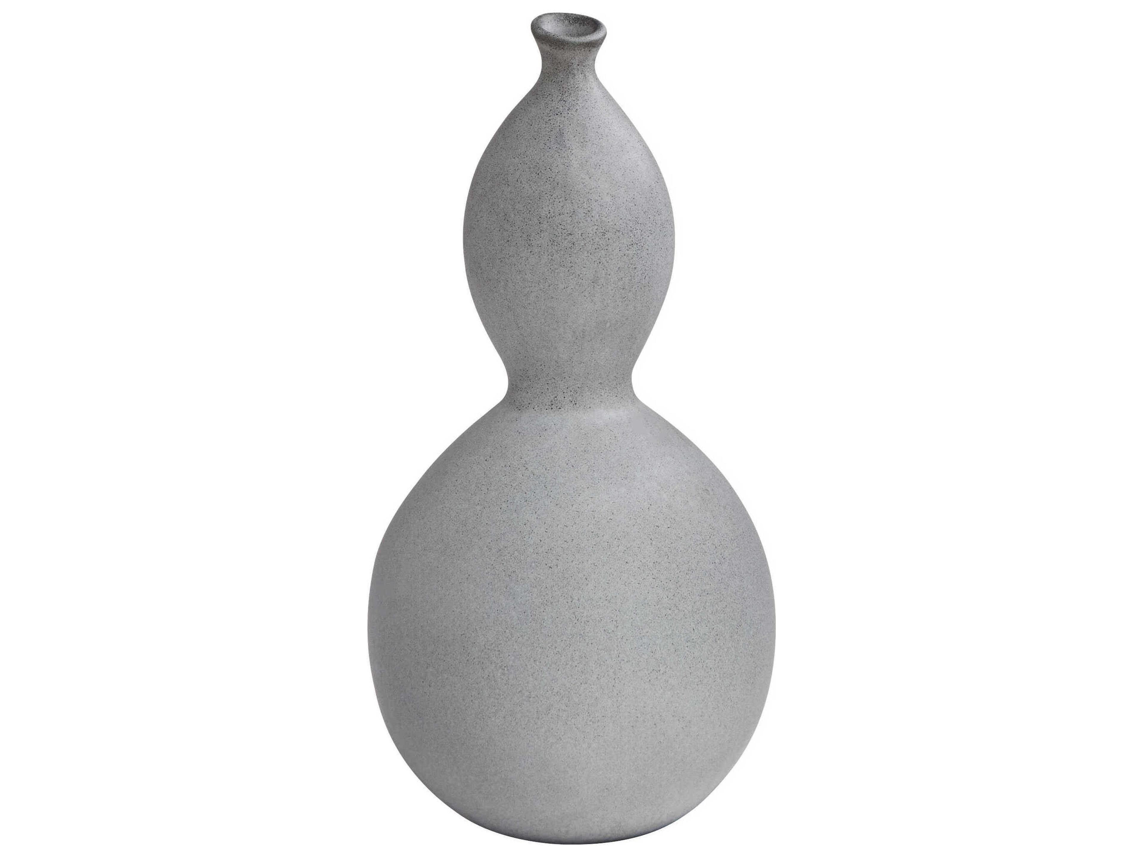 Semi Matte Stone Grey Calabaza Vase