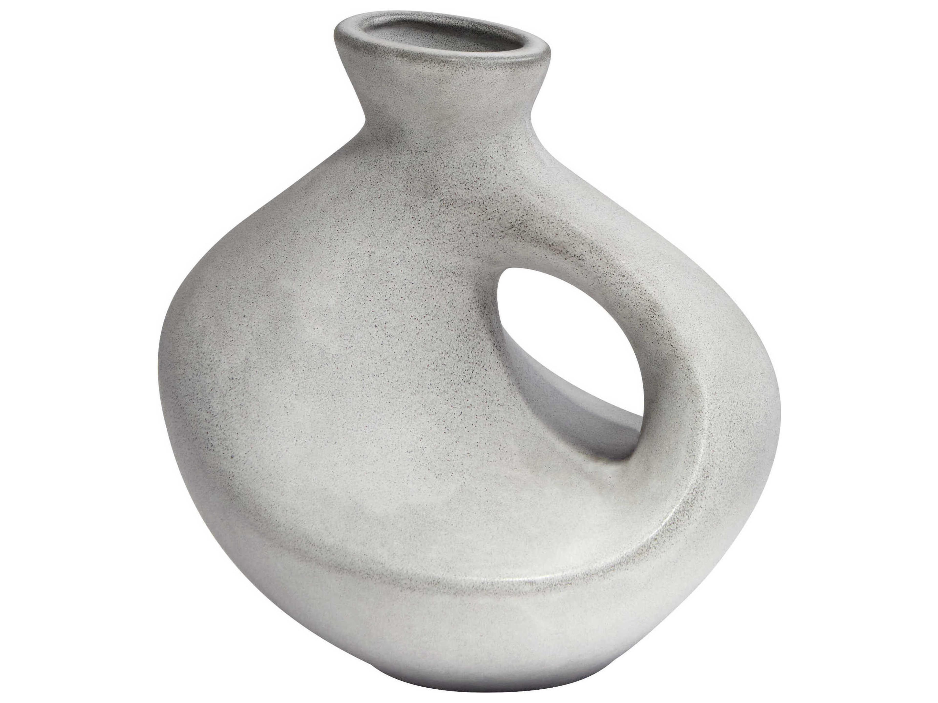 Semi Matte Stone Grey Calabaza Vase