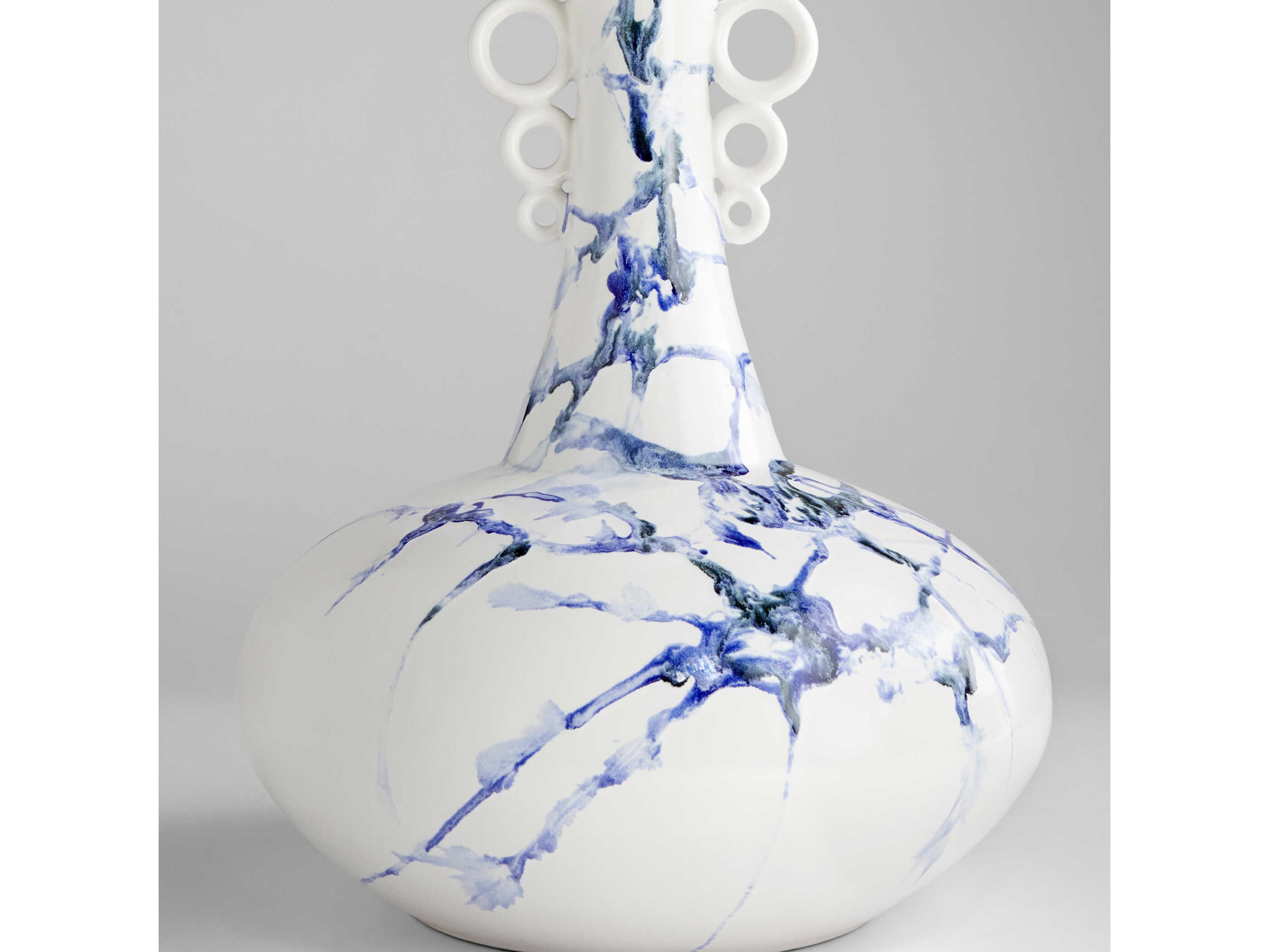 Cyan Design White Cobalt Blue Black Nola Vase