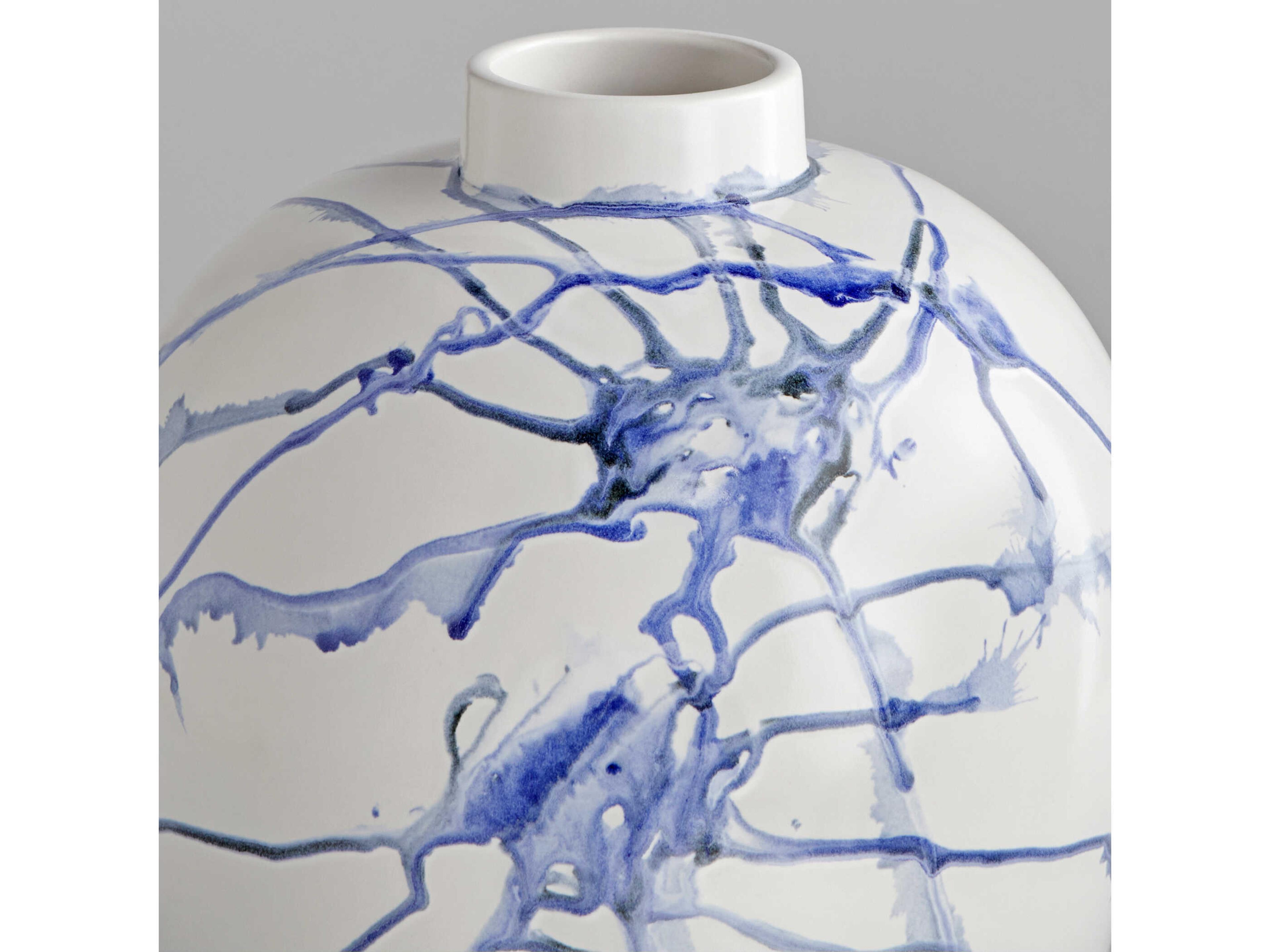 Cyan Design White Cobalt Blue Black Neos Vase